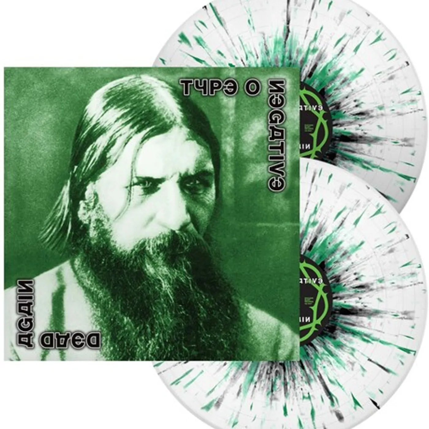 Type O Negative Dead Again - White W/ Black Green Splatter Vinyl Record