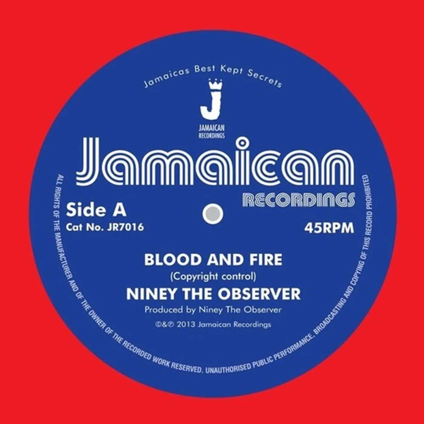 Niney The Observer BLOOD & FIRE / BRIMSTONE & FIRE Vinyl Record