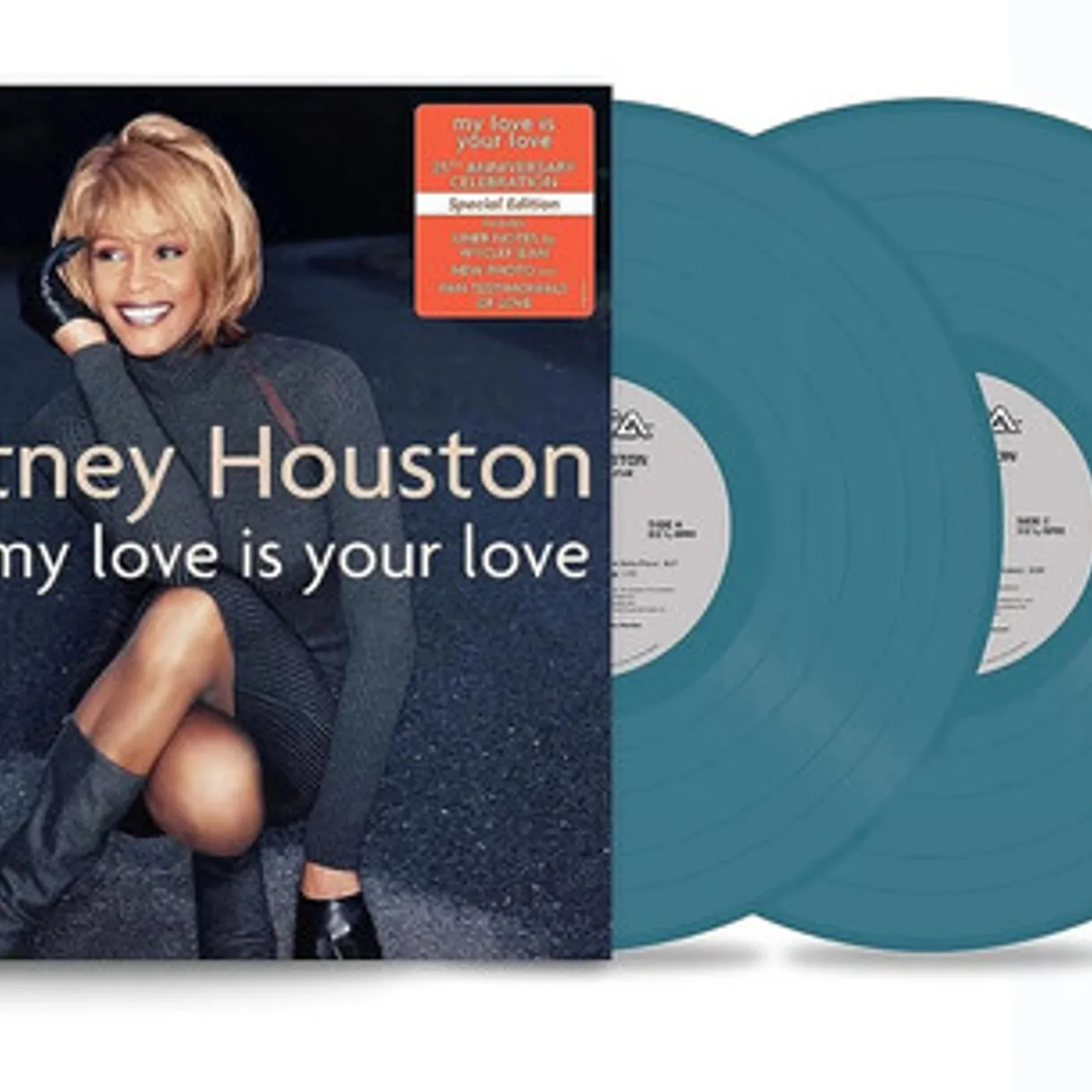 Whitney Houston My Love Is Your Love (2LP/Teal Blue) Vinyl Record