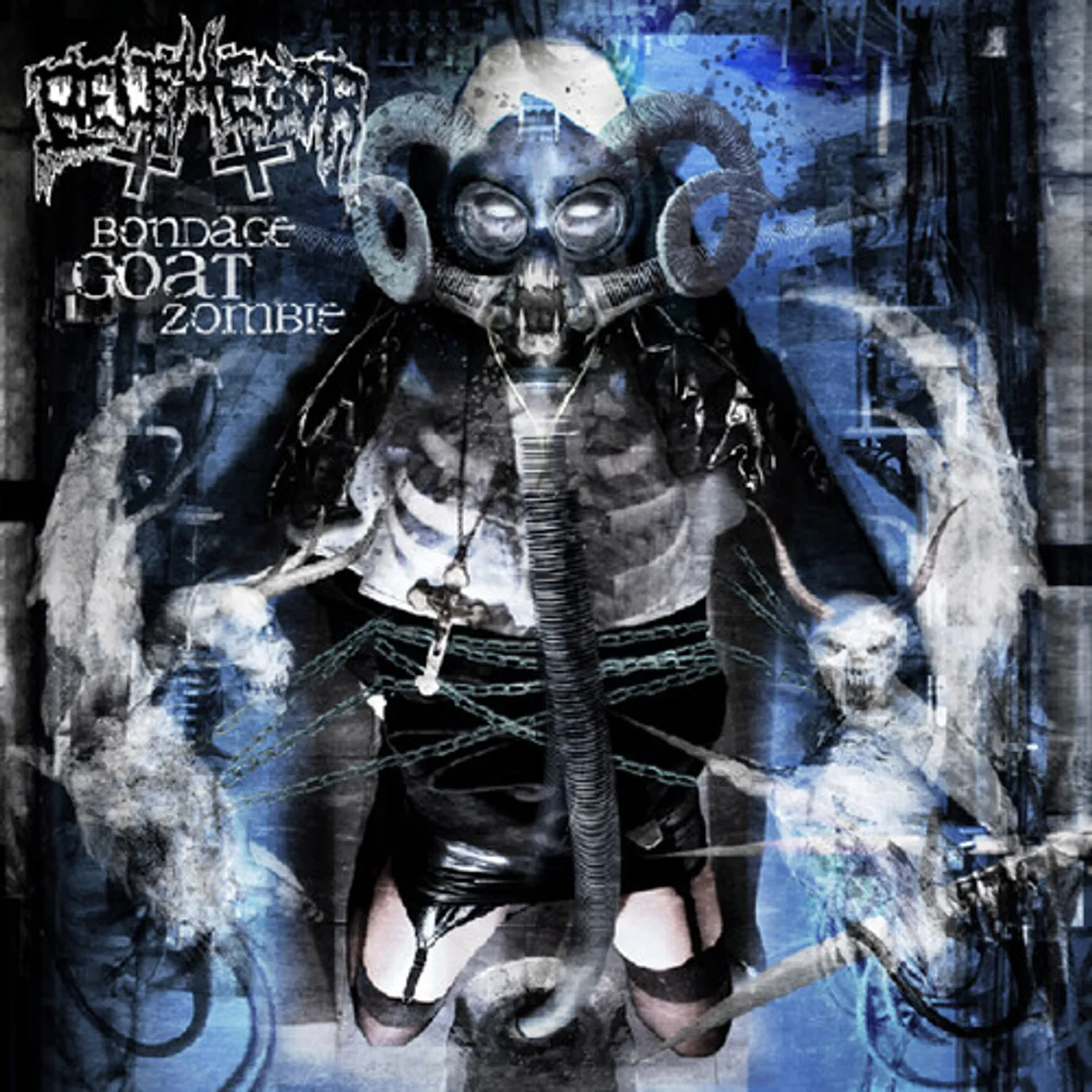 Belphegor BONDAGE GOAT ZOMBIE - TRANSPARENT BLUE/BLACK Vinyl Record