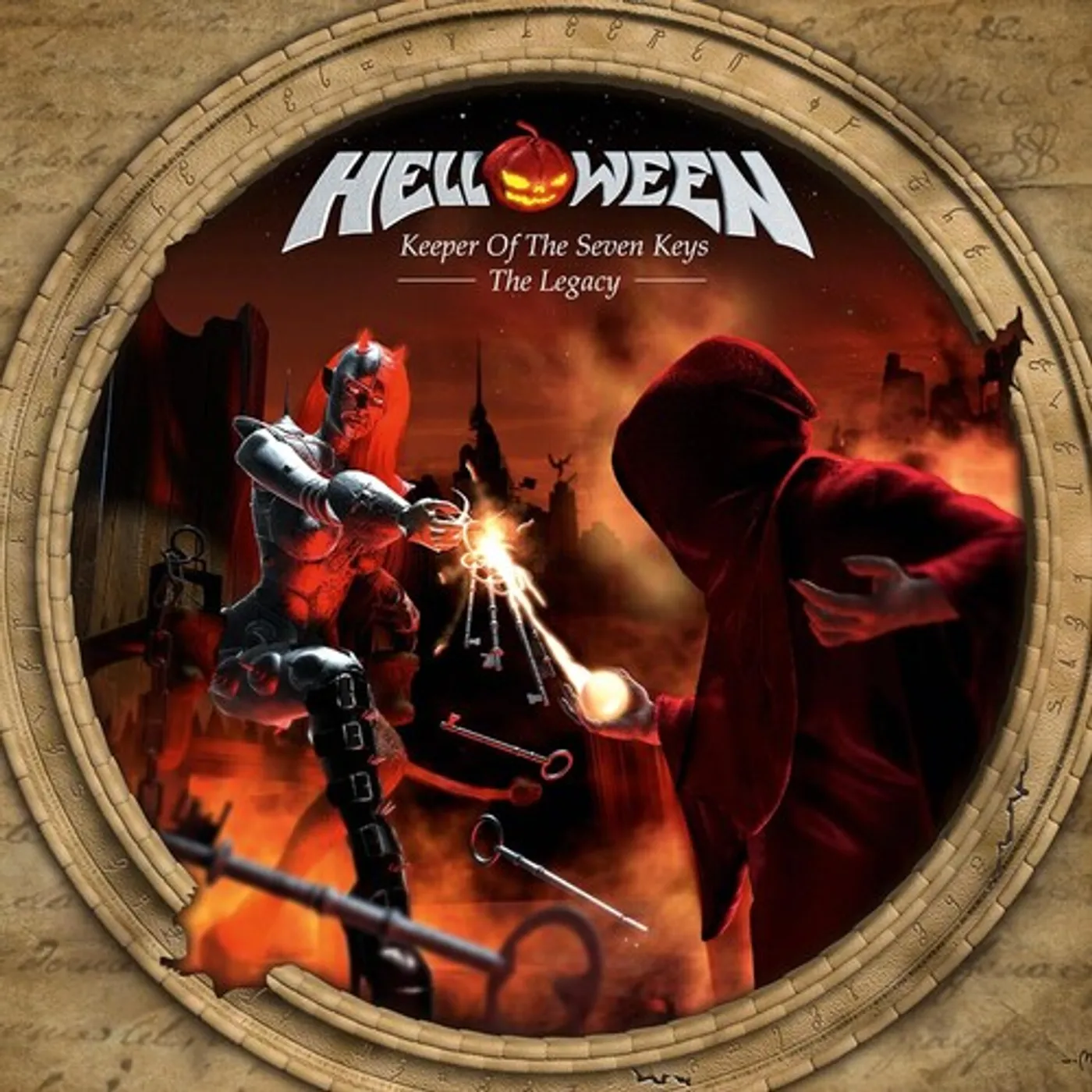 Helloween Keeper Of The Seven Keys: The Legacy (Red Orange/ White Marbled) Vinyl Record