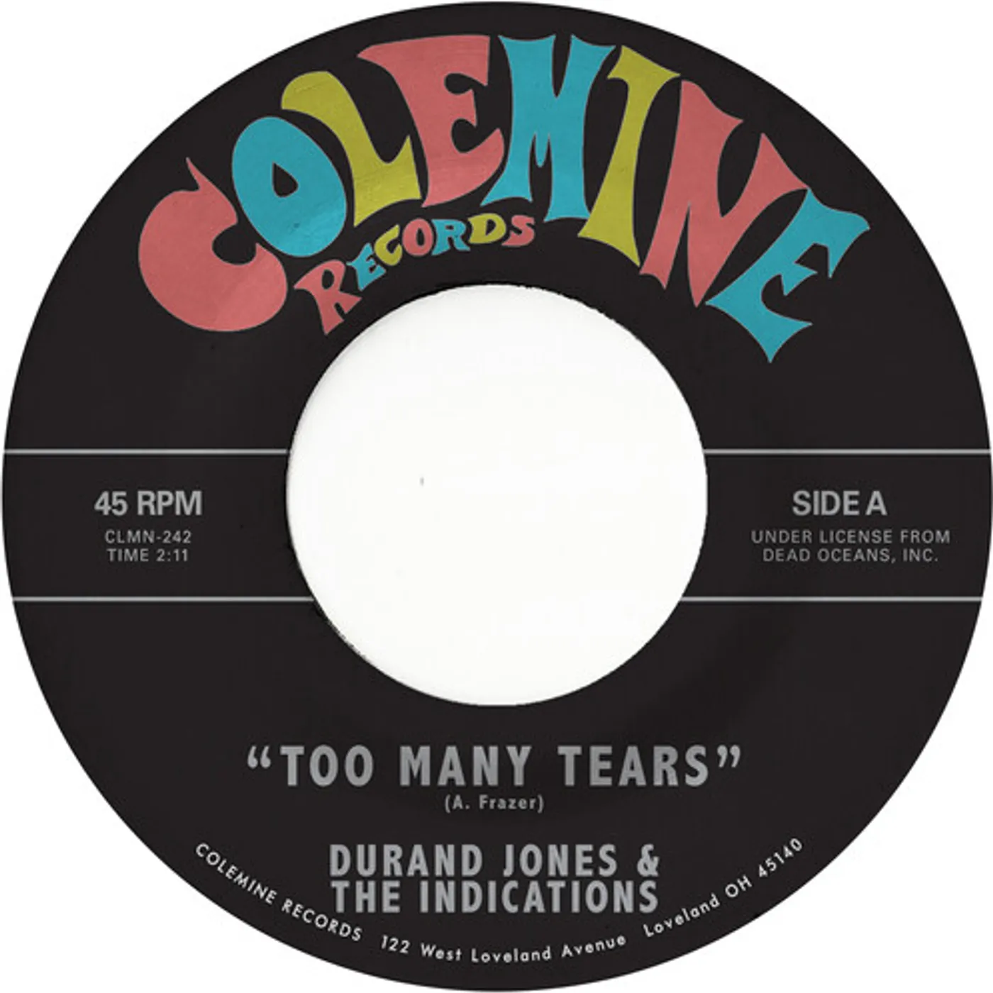 Durand Jones & The Indications Too Many Tears / Cruisin' To The Parque (7" single/ Sea Glass Blue) Vinyl Record