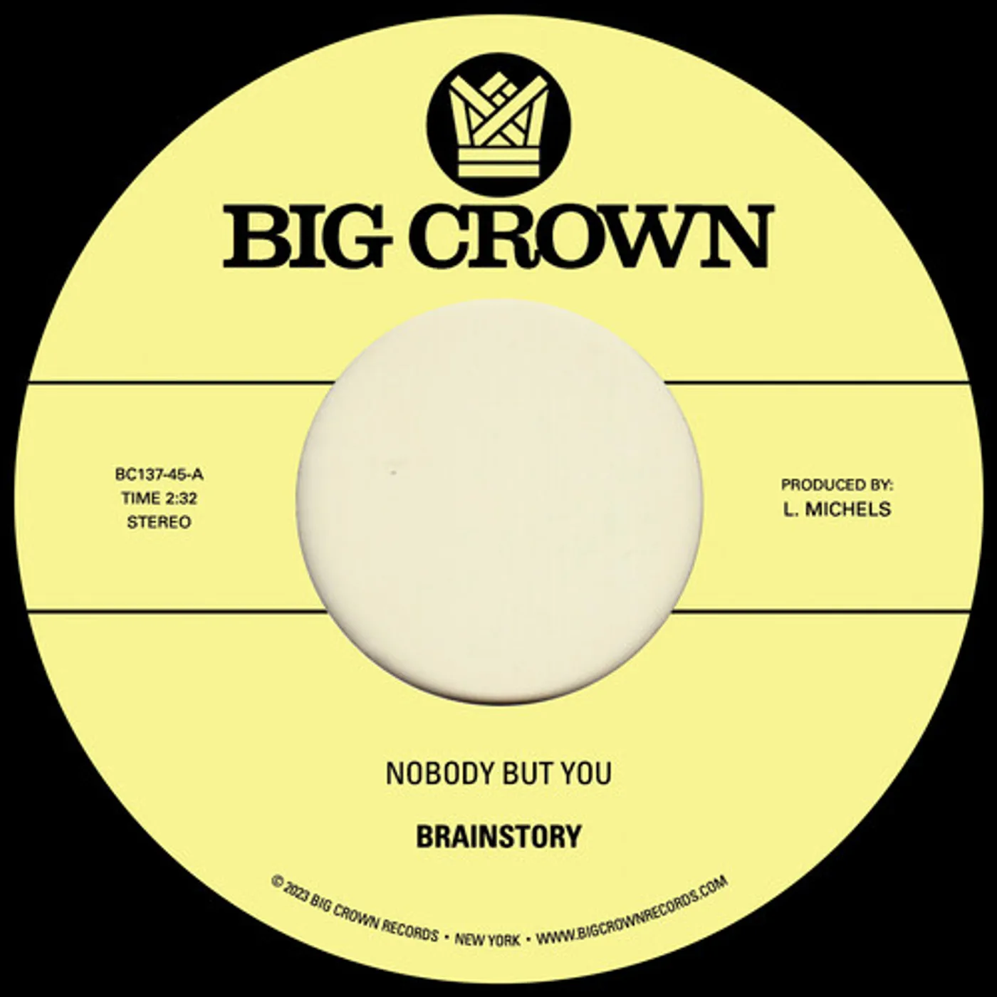 Brainstory NOBODY BUT YOU B/W GIFT OF LIFE Vinyl Record