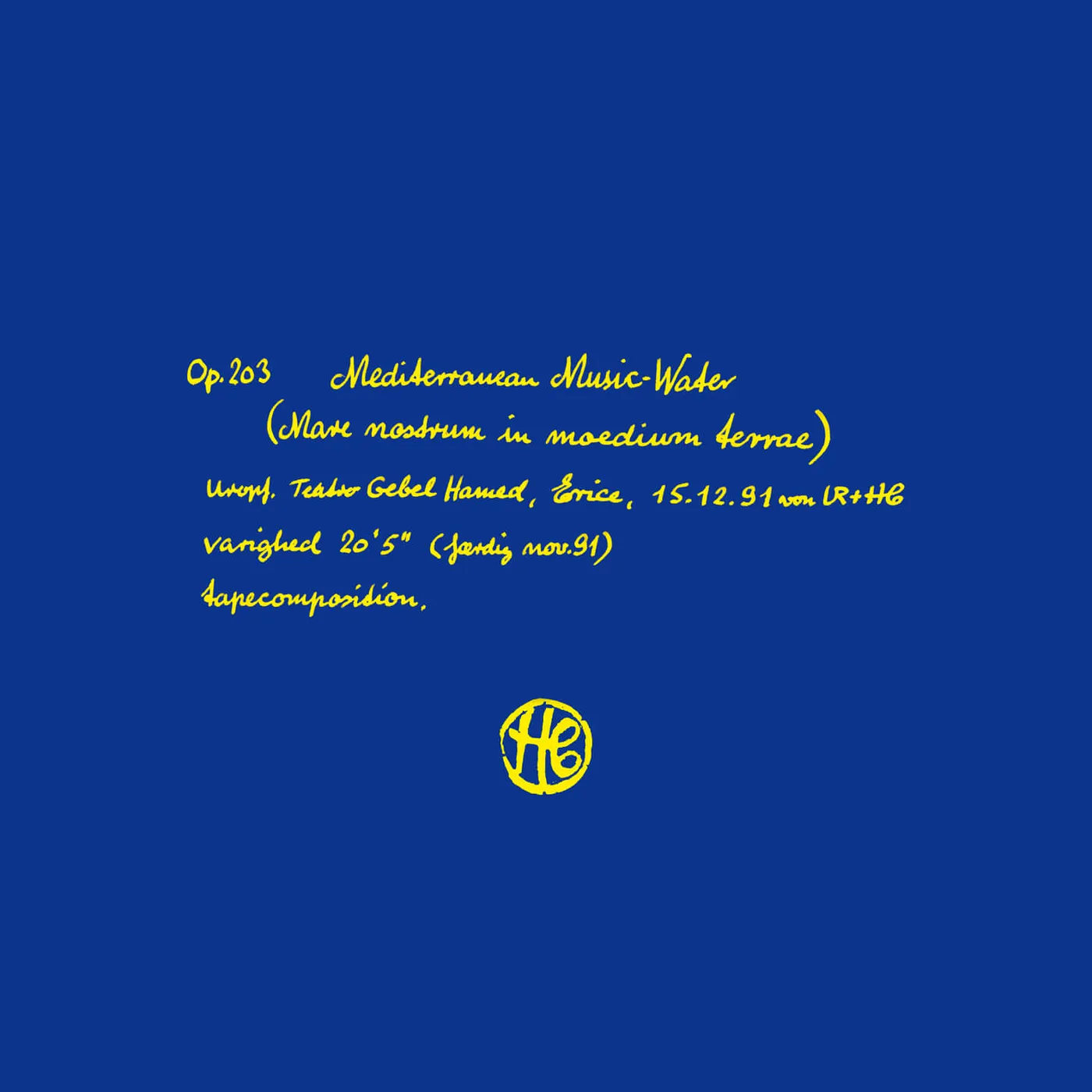 Henning Christiansen MEDITERRANEAN MUSIC WATER Vinyl Record