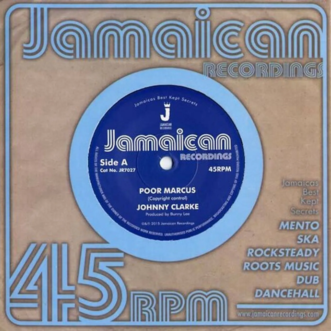 Johnny Clarke POOR MARCUS / VERSION Vinyl Record