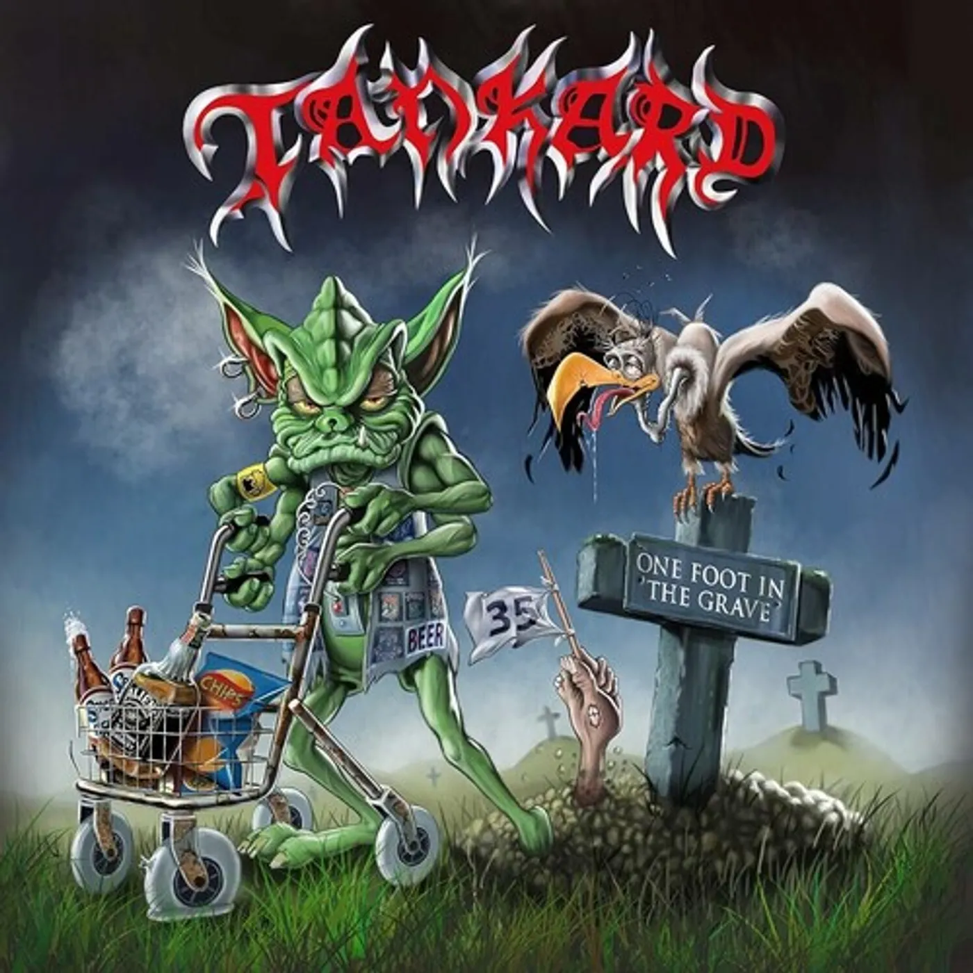 Tankard ONE FOOT IN THE GRAVE - BLACK/RED/WHITE Vinyl Record