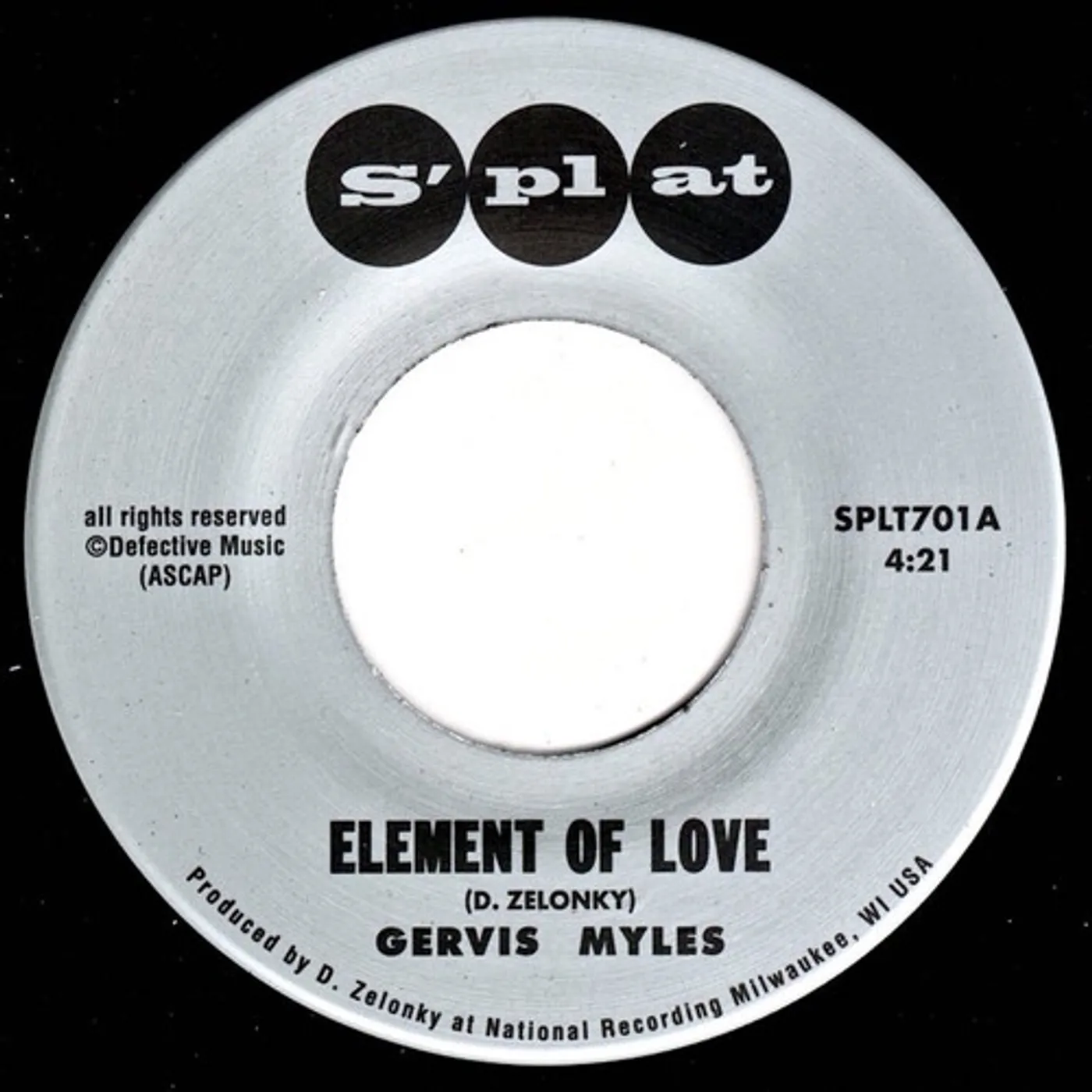 Gervis Myles / Suite Crude Revue ELEMENT OF LOVE B/W I'M THIRSTY Vinyl Record