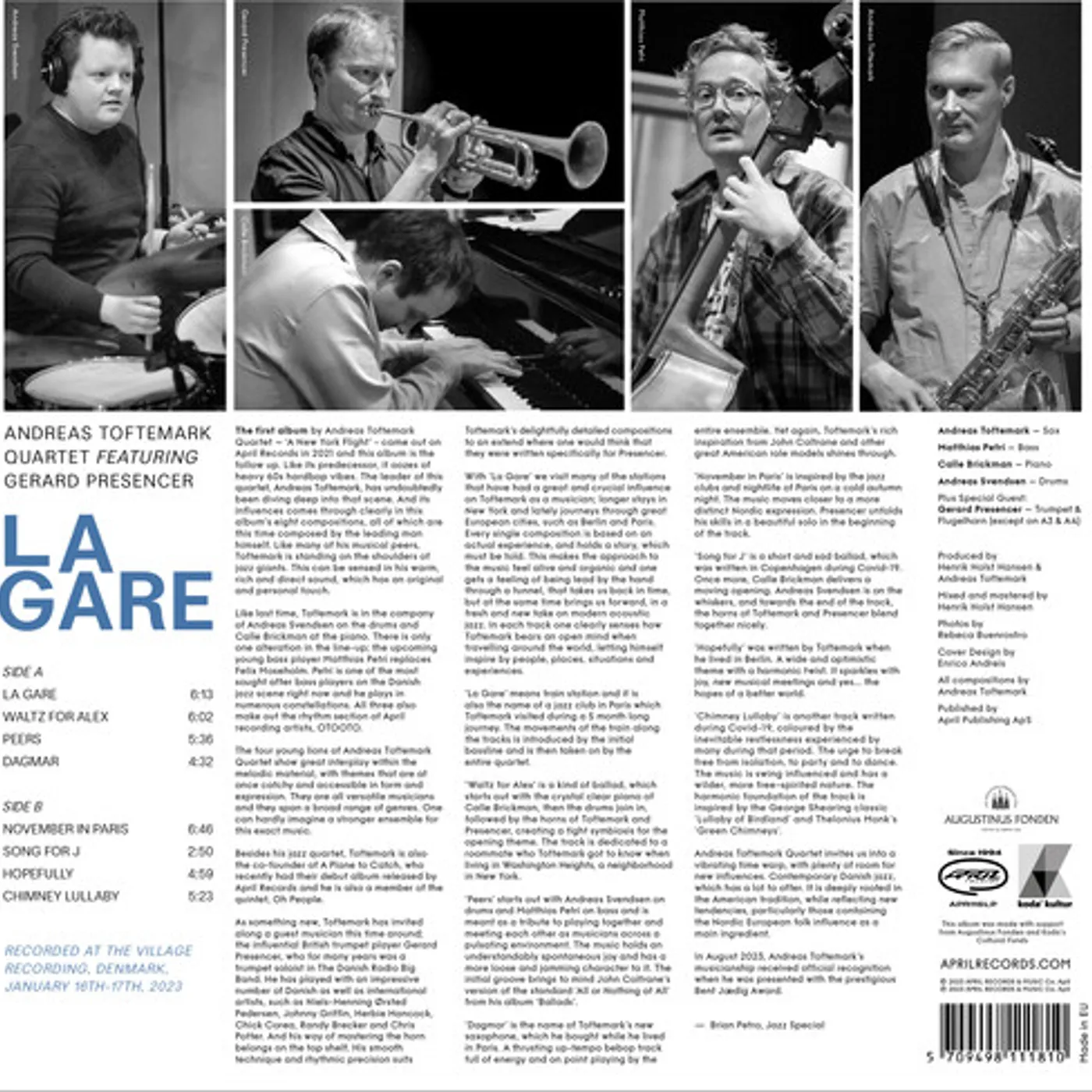 Andreas Toftemark LA GARE Vinyl Record