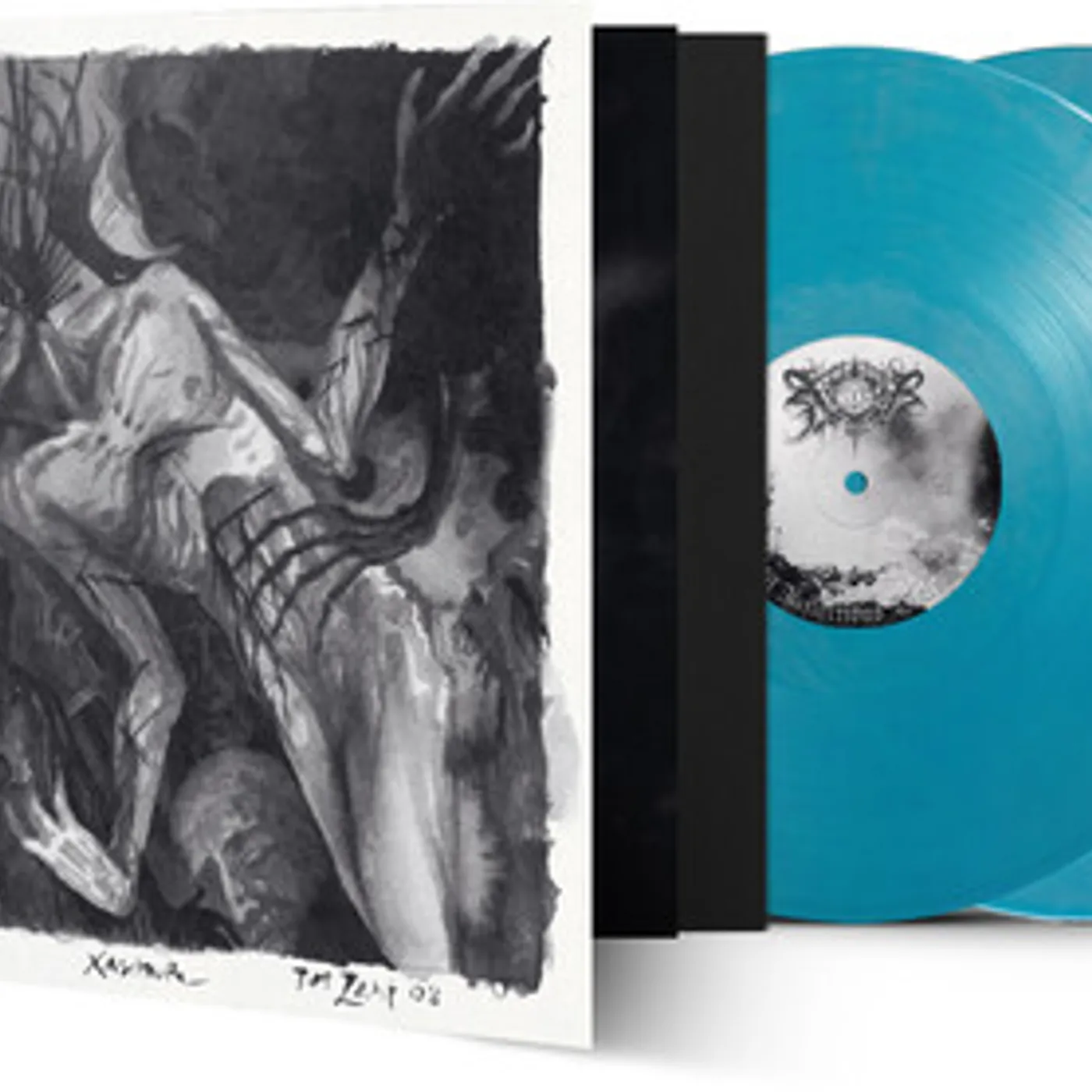 Xasthur ALL REFLECTIONS DRAINED - SILVER/BLUE MARBLE Vinyl Record