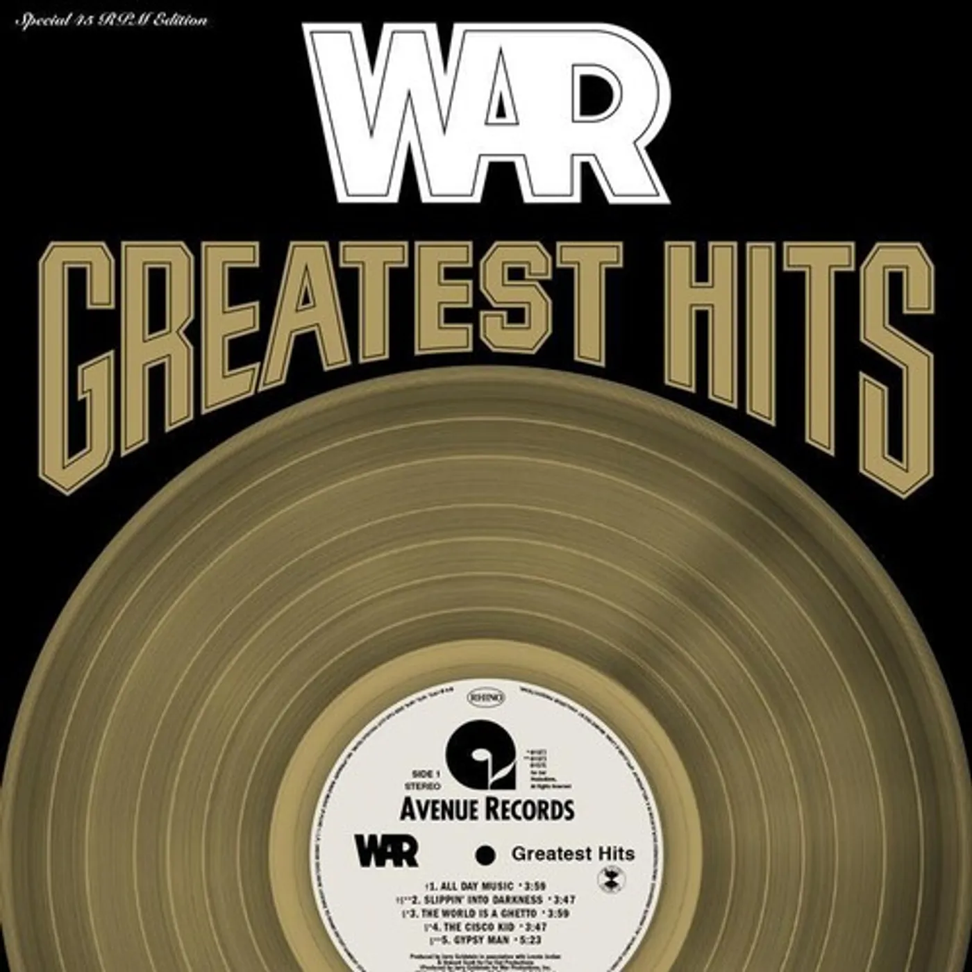 War Greatest Hits Vinyl Record - Gatefold Sleeve, 180 Gram Pressing