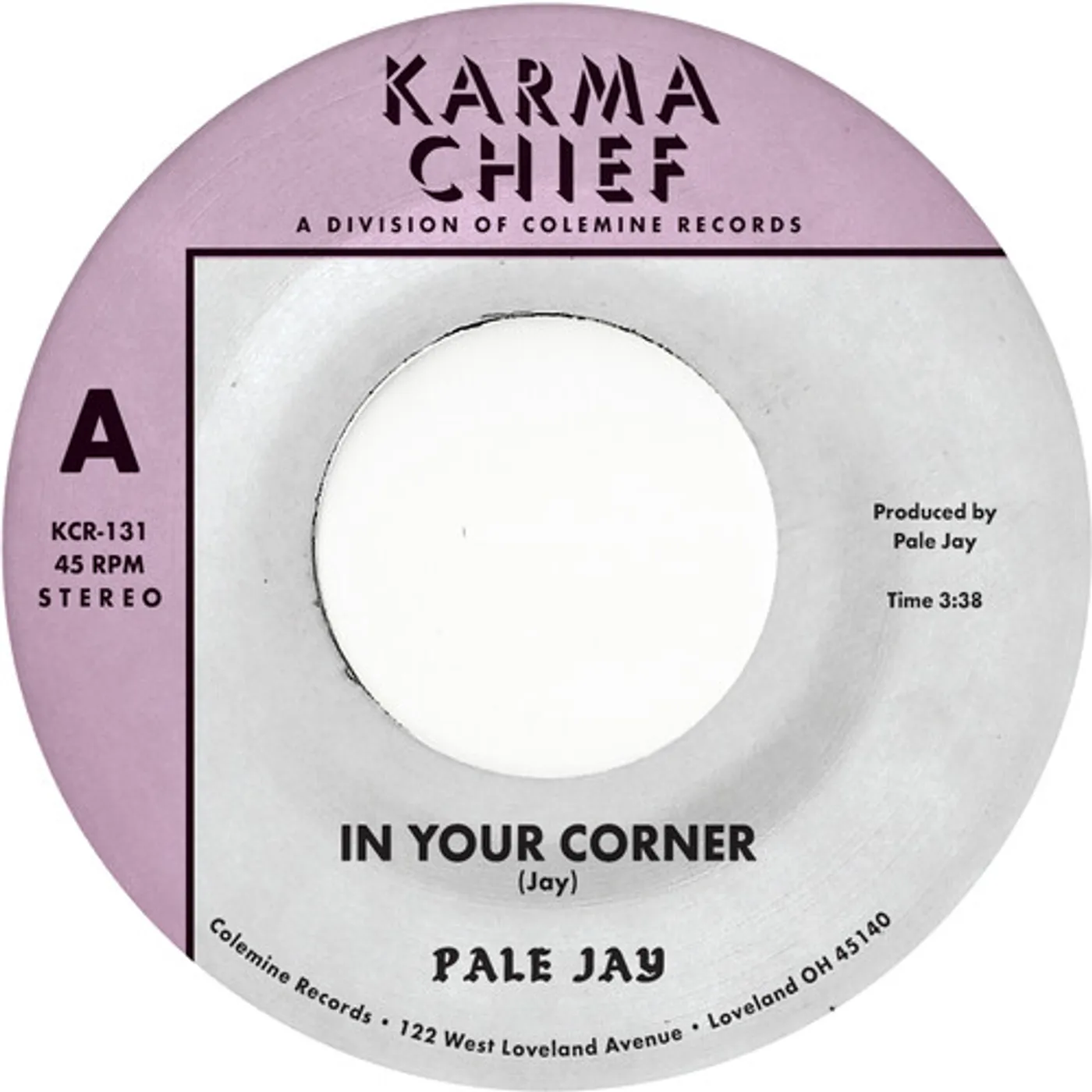Pale Jay In Your Corner B/W Bewilderment - Natural W/Black 7" Vinyl Record