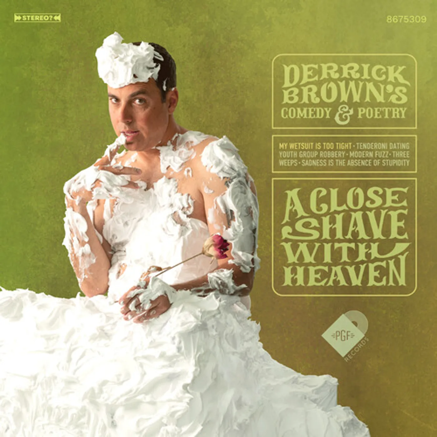 Derrick Brown CLOSE SHAVE WITH HEAVEN - GREEN Vinyl Record