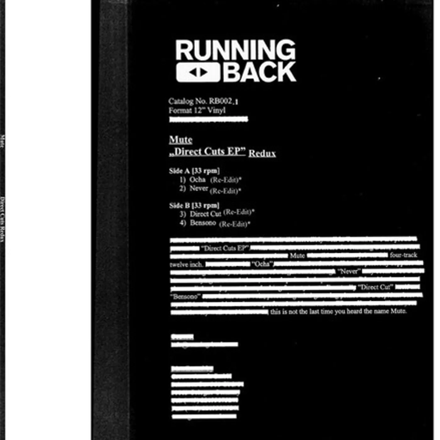 Mute  Direct Cuts (Redux) Vinyl Record