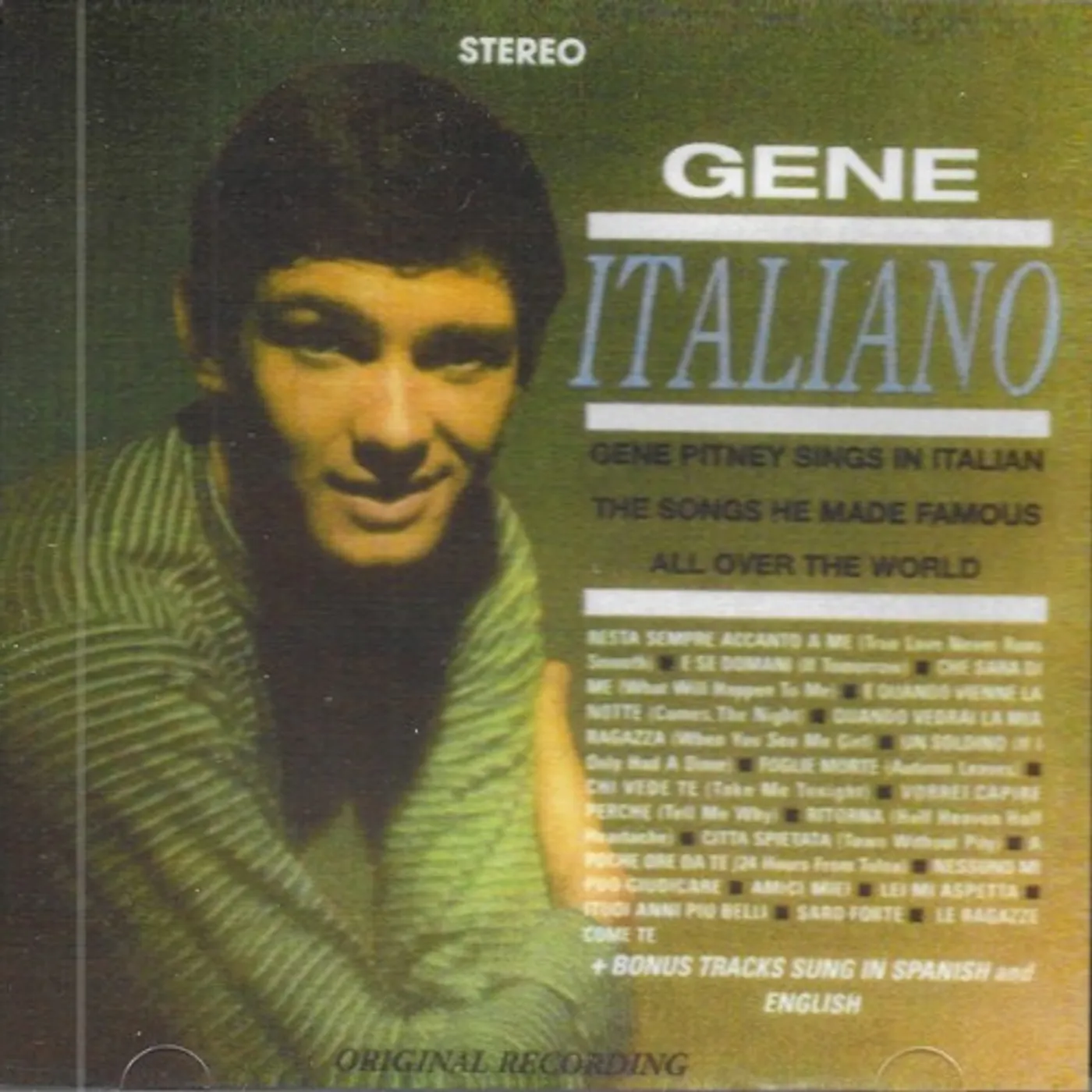ITALIANO: GENE PITNEY SINGS IN ITALIAN THE SONGS CD