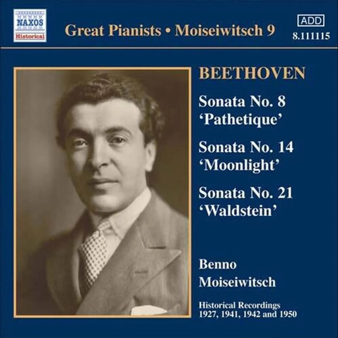 Ludwig van Beethoven: PIANO SONATAS NOS. 8 14 & 21 CD