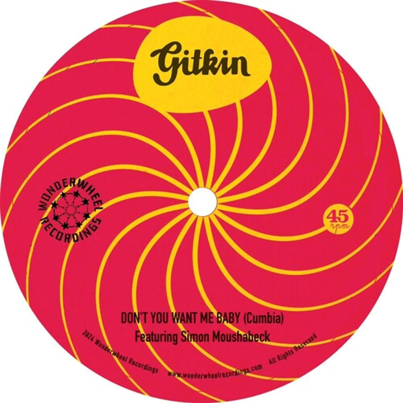Gitkin Don't You Want Me Baby B/W Mi Lamento (7in) Vinyl Record