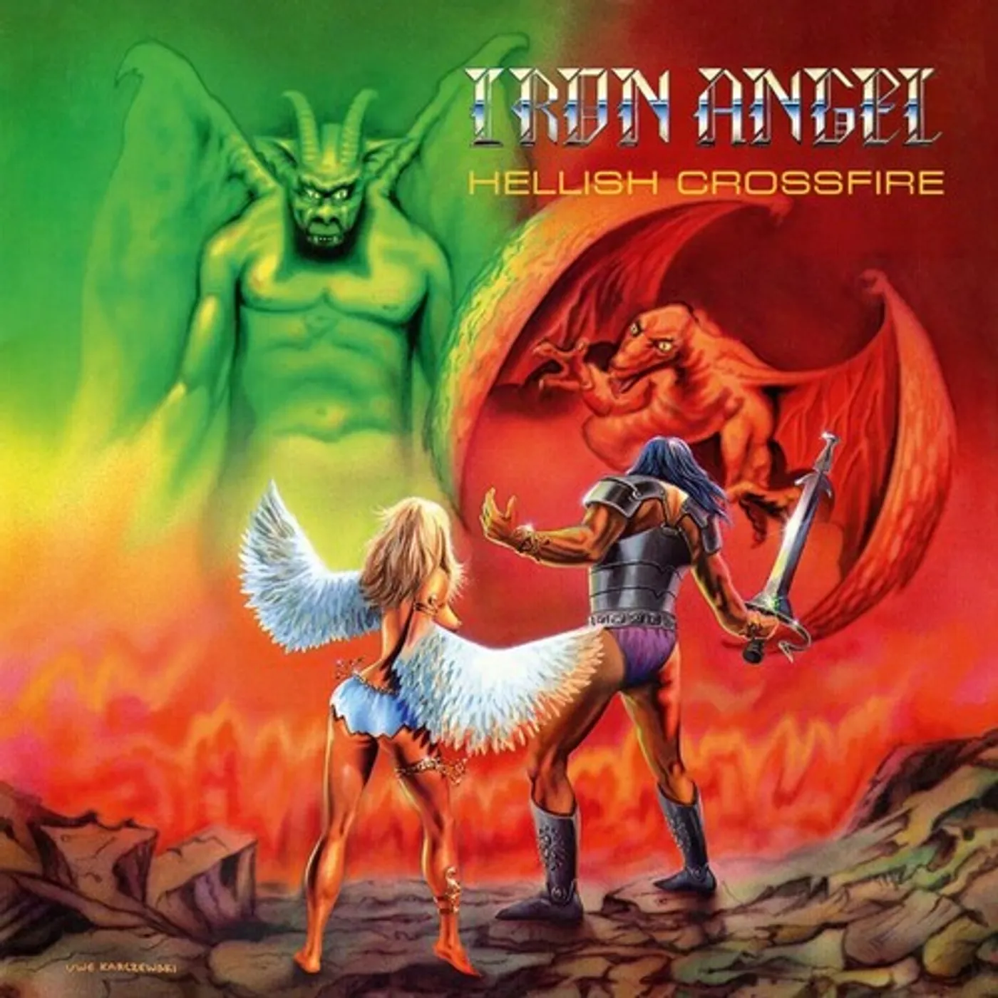 Iron Angel HELLISH CROSSFIRE Vinyl Record