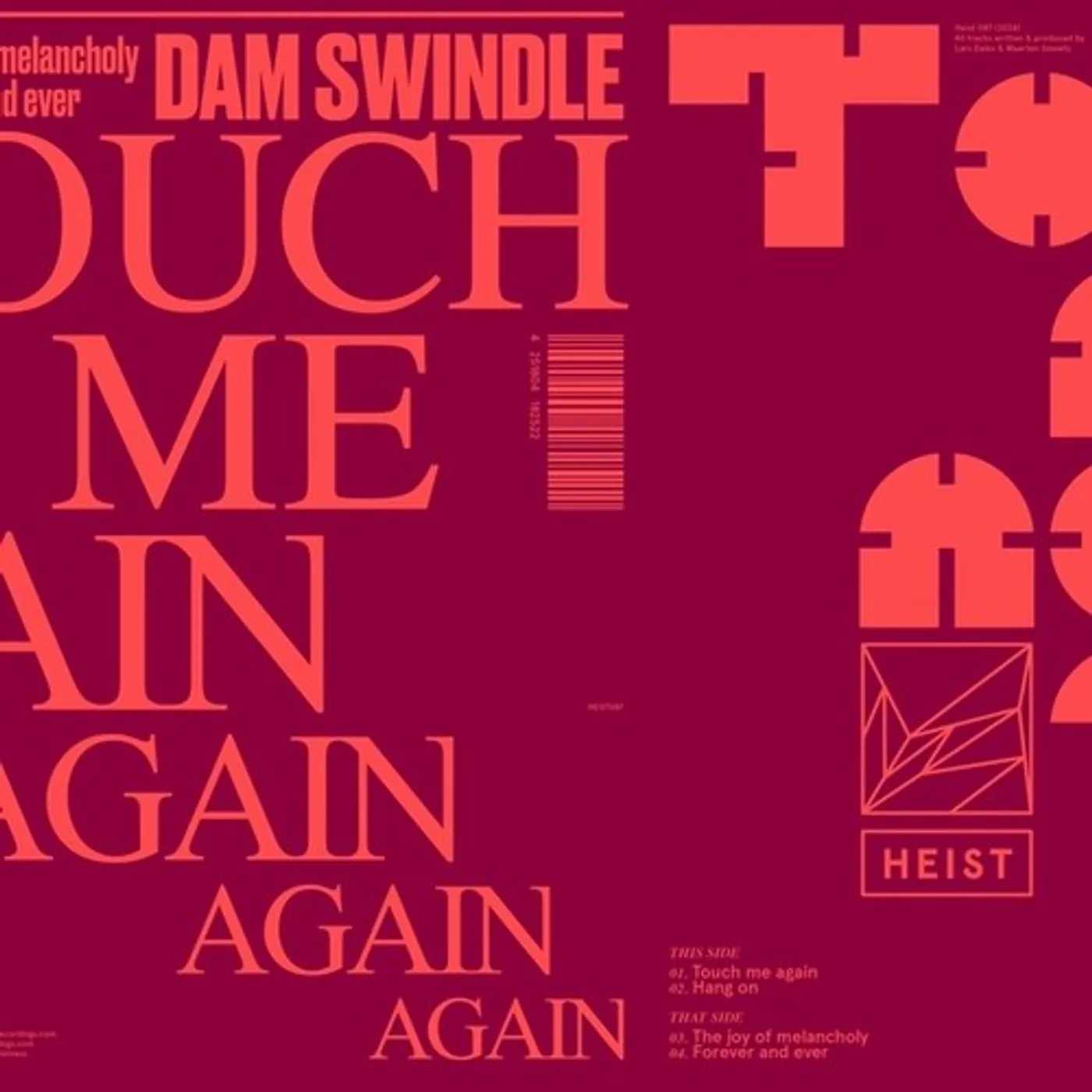 Dam Swindle TOUCH ME AGAIN Vinyl Record