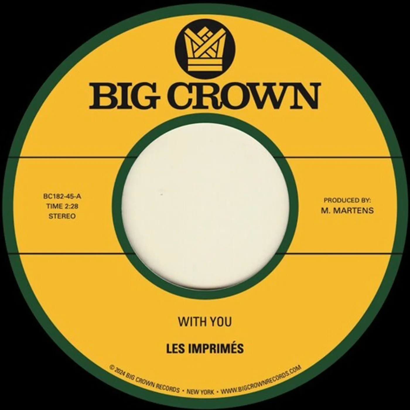 Les Imprimés WITH YOU B/W ONLY LOVE Vinyl Record