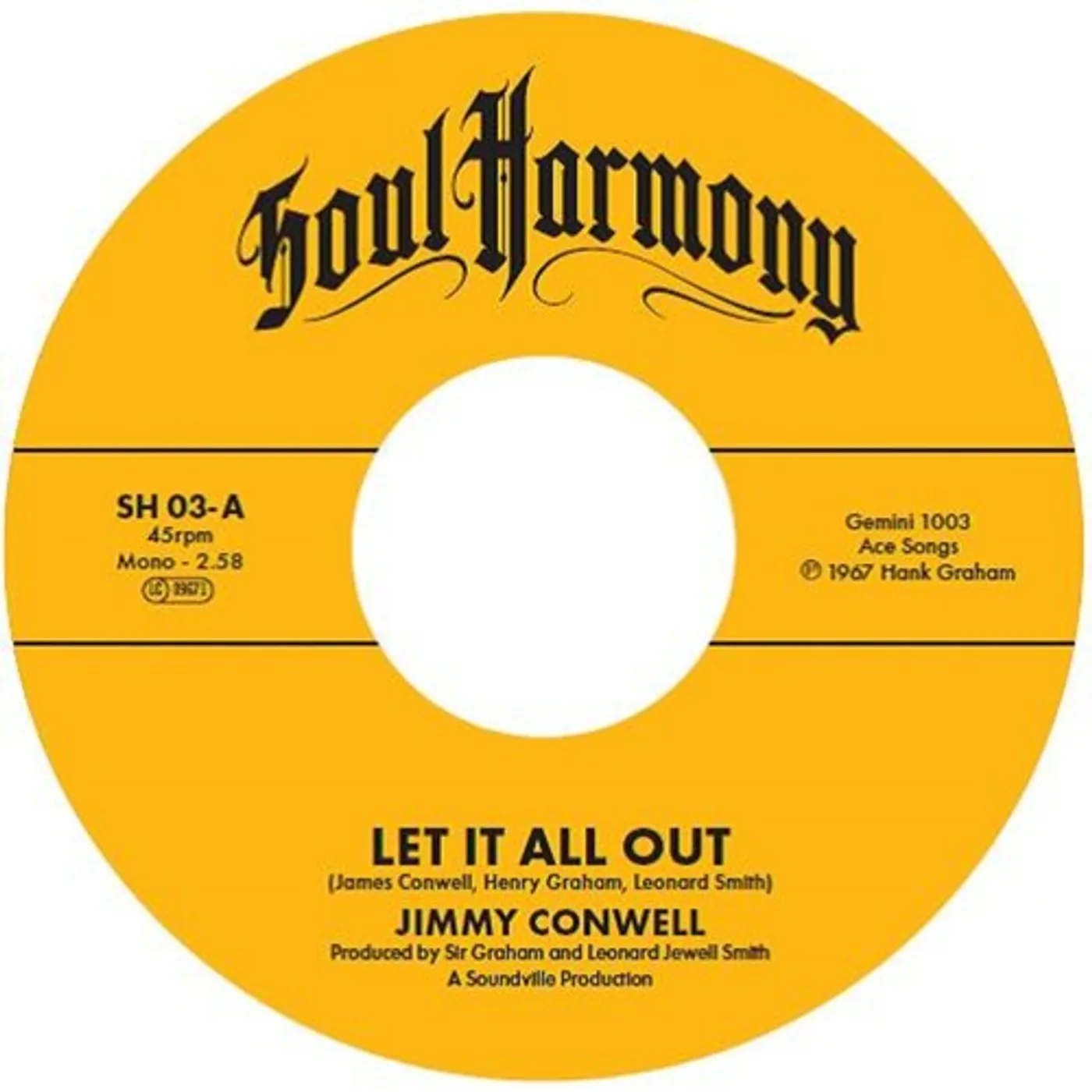 Jimmy Conwell / The Exits LET IT ALL OUT / I'M SO GLAD Vinyl Record