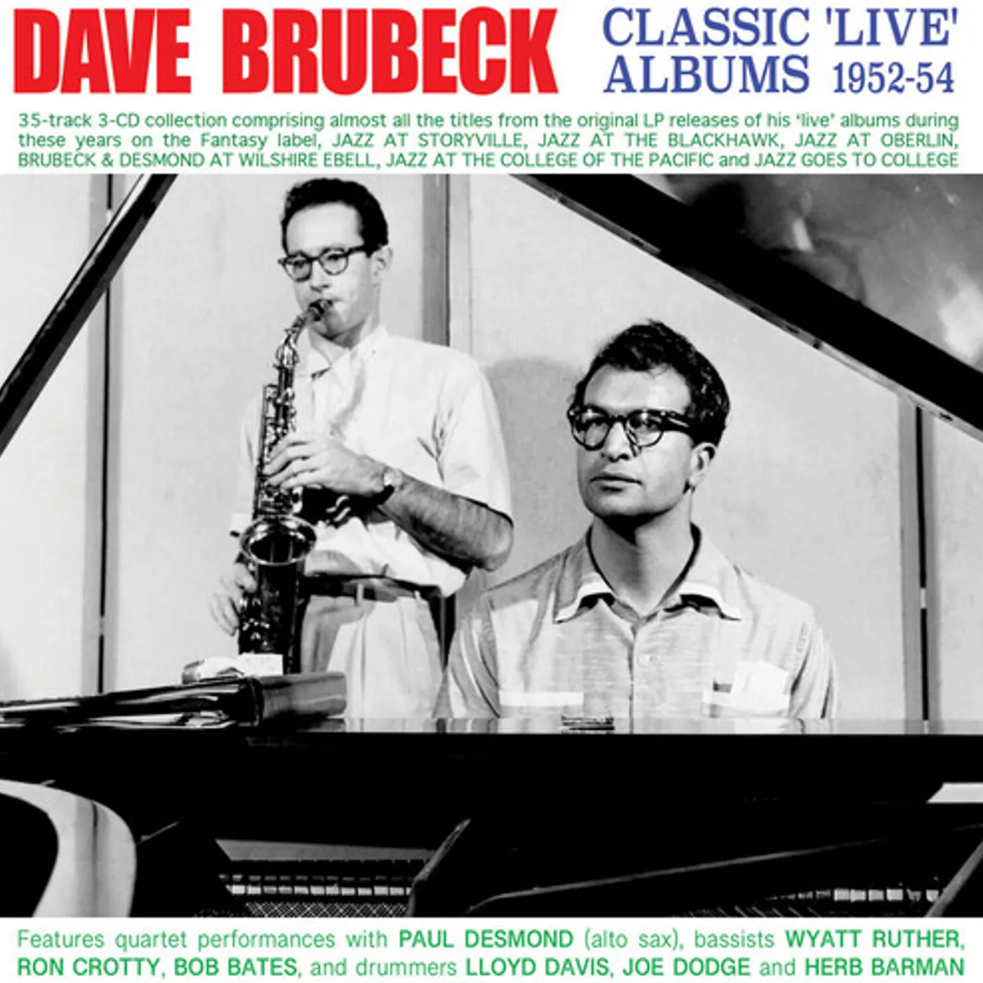 Dave Brubeck CLASSIC LIVE ALBUMS 1952-54 CD