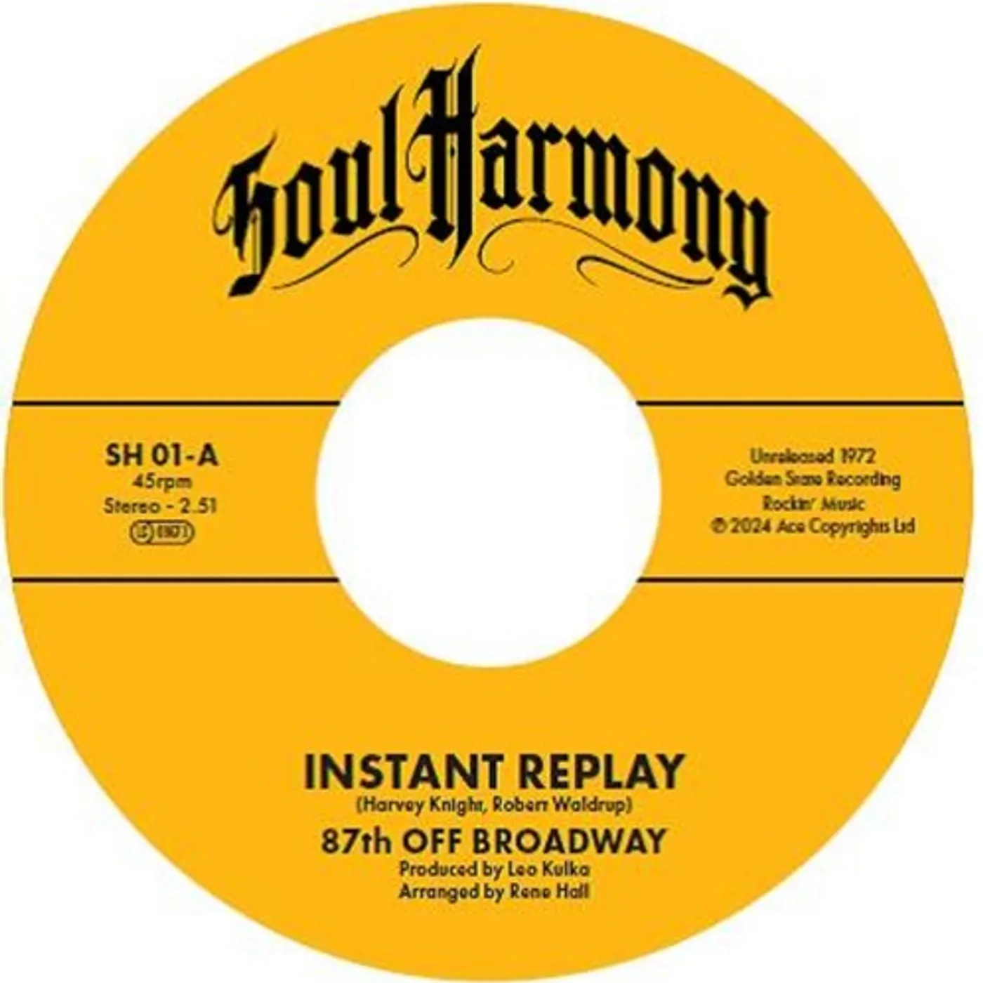 87Th Off Broadway / Larry Sanders INSTANT REPLAY / I'M IN LOVE Vinyl Record