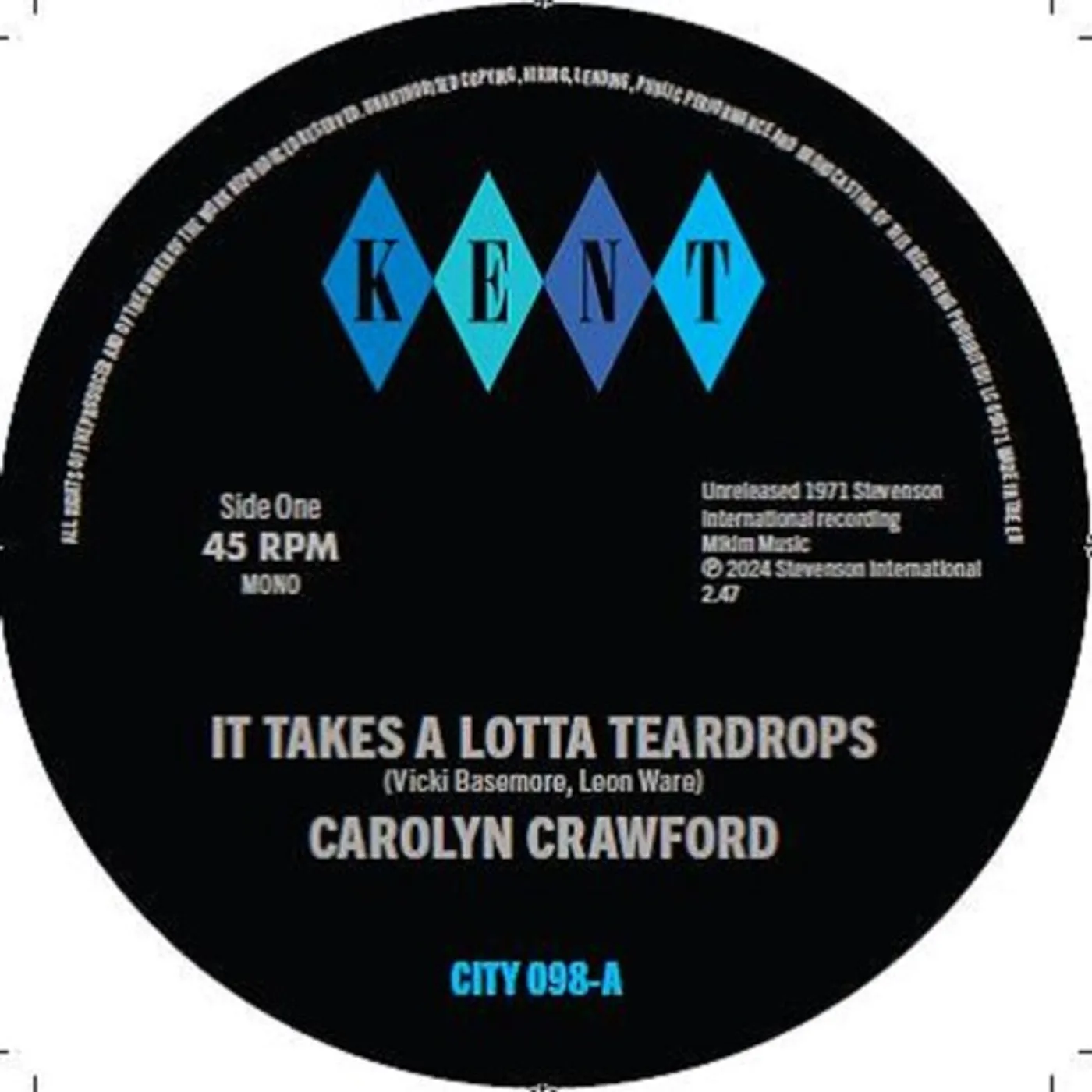 Hodges, James, Smith & Crawford IT TAKES A LOTTA TEARDROPS / I'M IN LOVE Vinyl Record