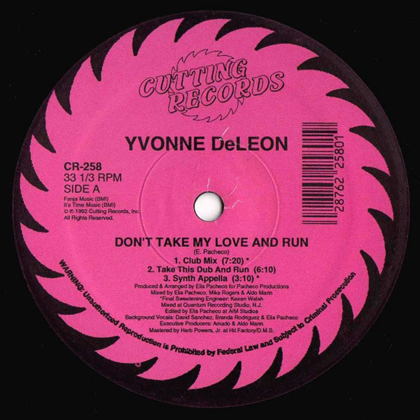 Yvonne Deleon Don't Take My Love And Run Vinyl Record