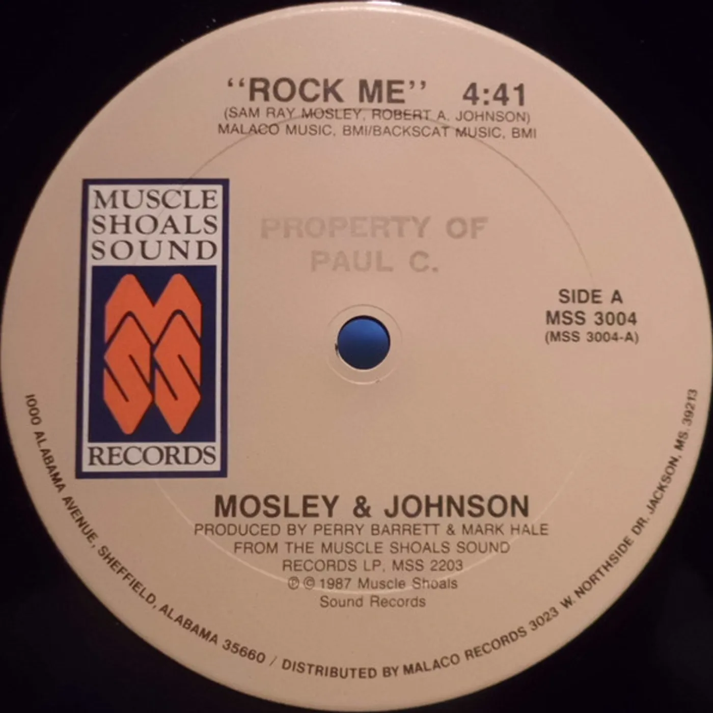 Mosley And Johnson ROCK ME Vinyl Record