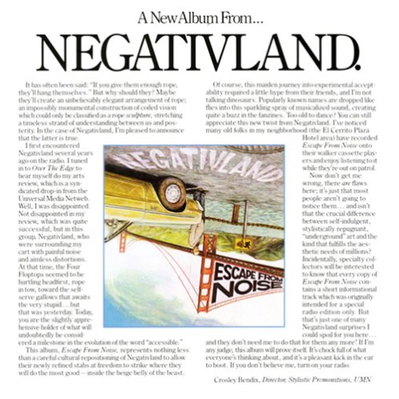 Negativland ESCAPE FROM NOISE CD