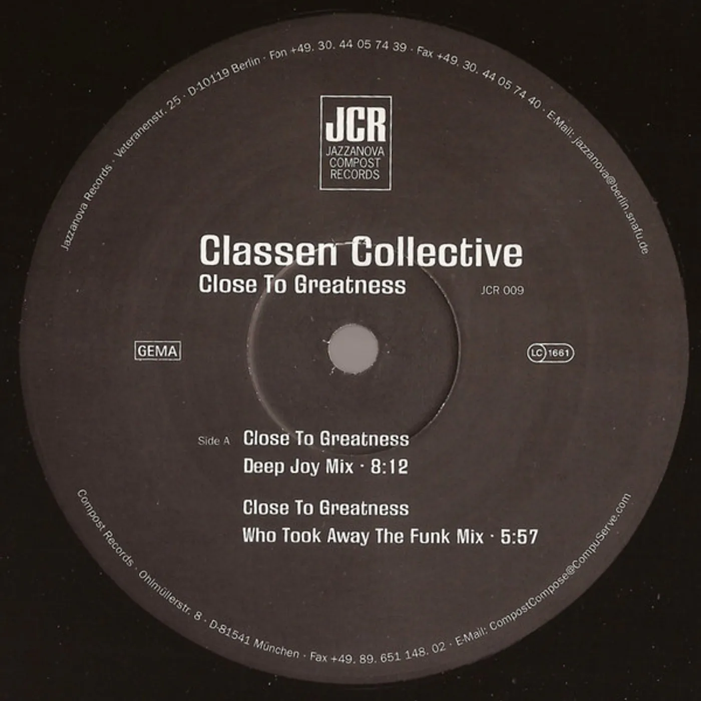 Classen Collective CLOSE TO GREATNESS Vinyl Record