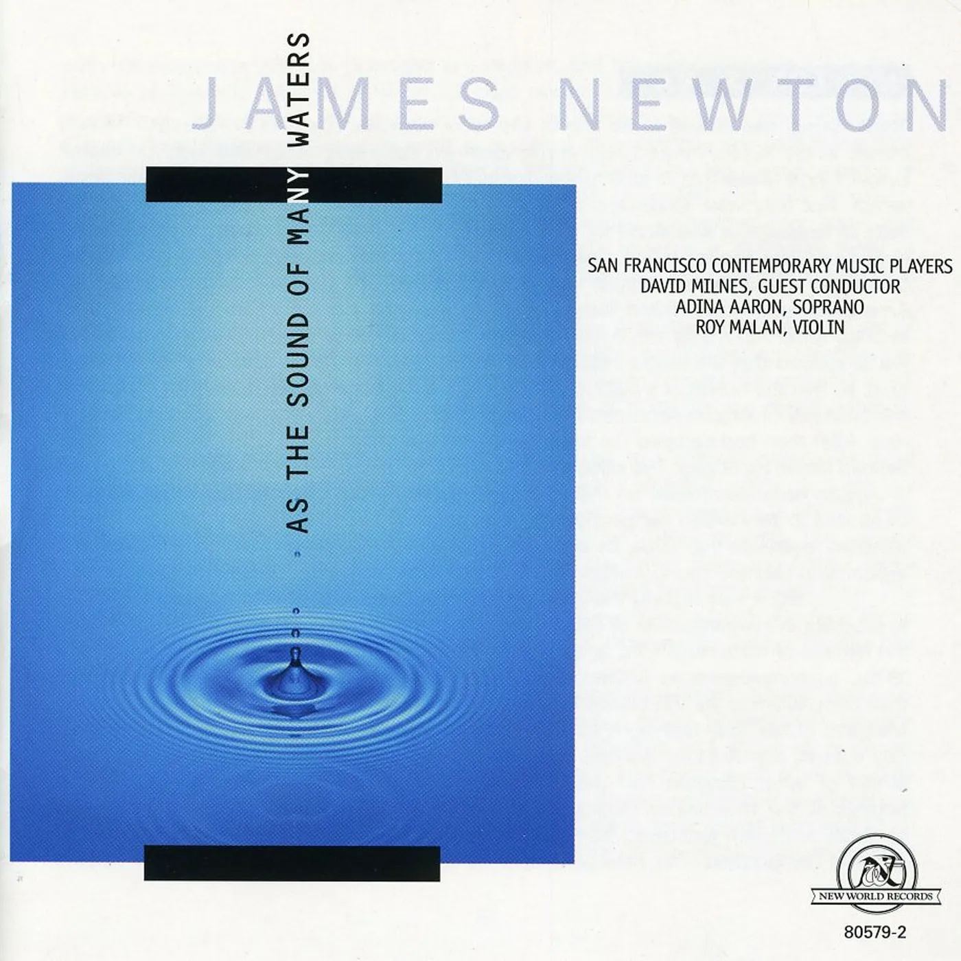 James Newton AS THE SOUND OF MANY WATERS CD