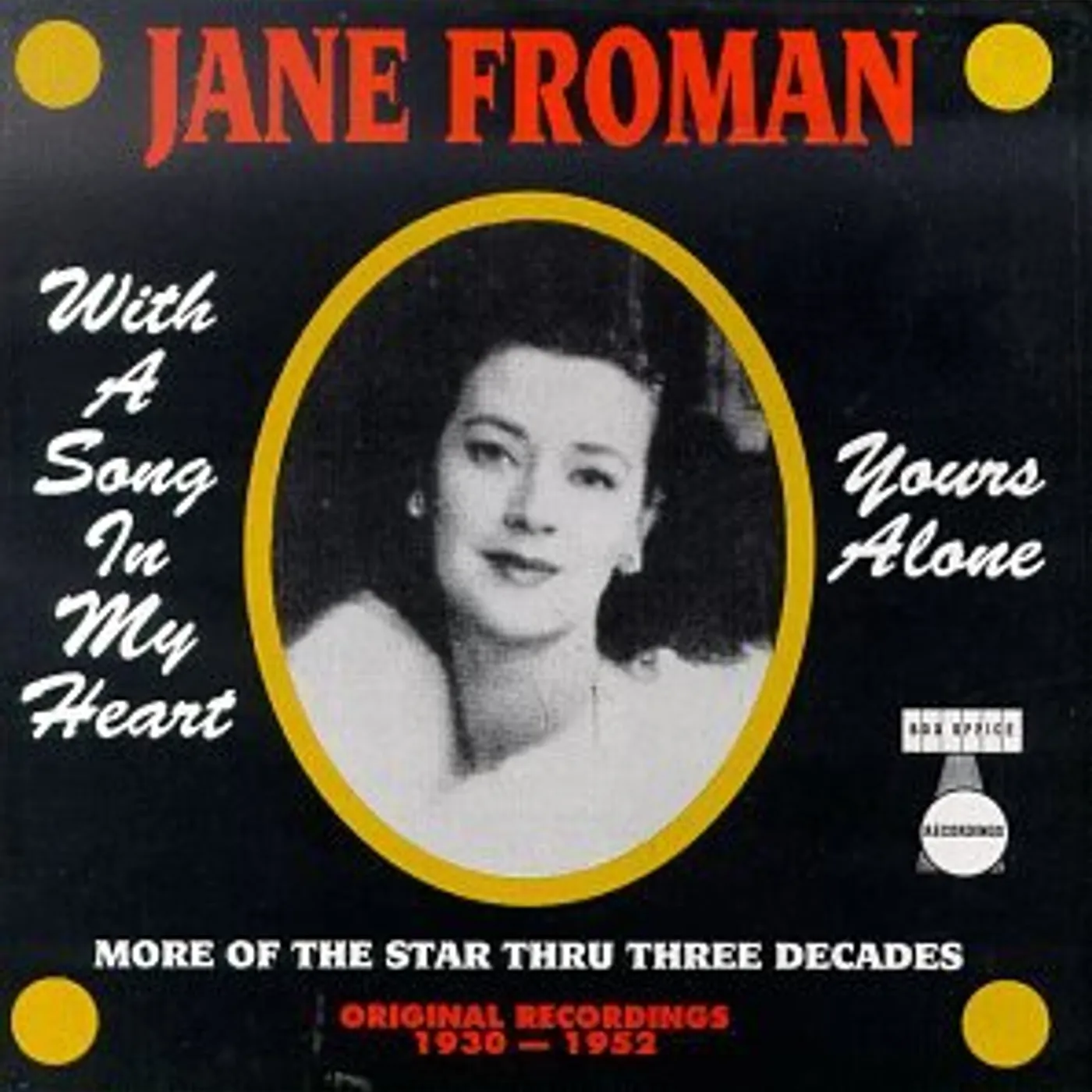 Jane Froman WITH A SONG IN MY HEART CD