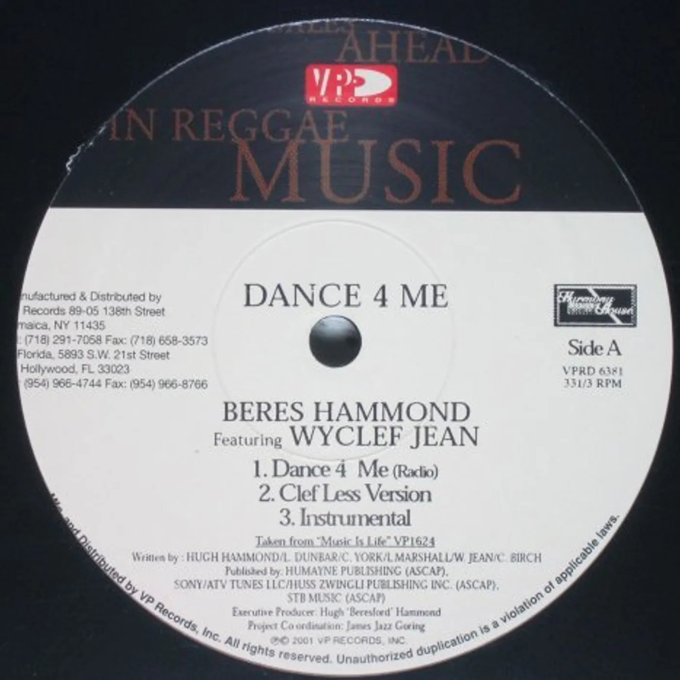 Beres Hammond (feat. Wyclef Jean) DANCE 4 ME Vinyl Record