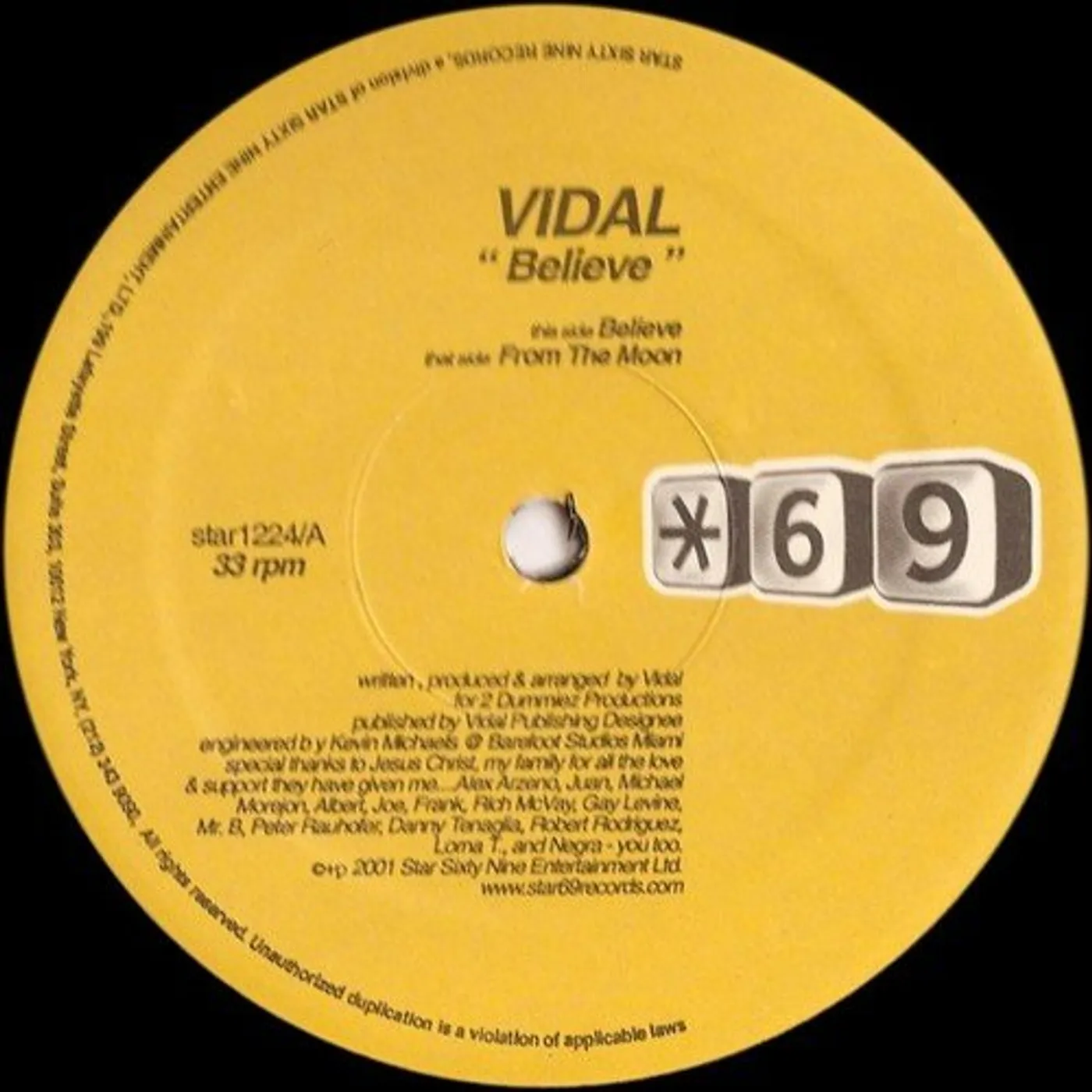 Vidal Believe Vinyl Record