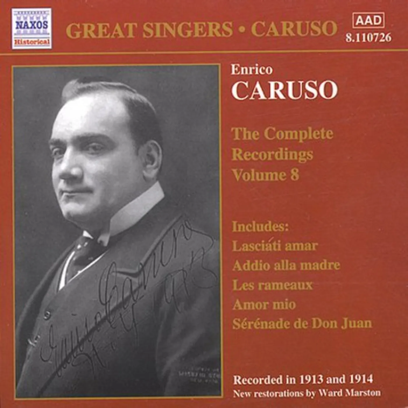 COMPLETE RECORDINGS OF ENRICO CARUSO 8 CD