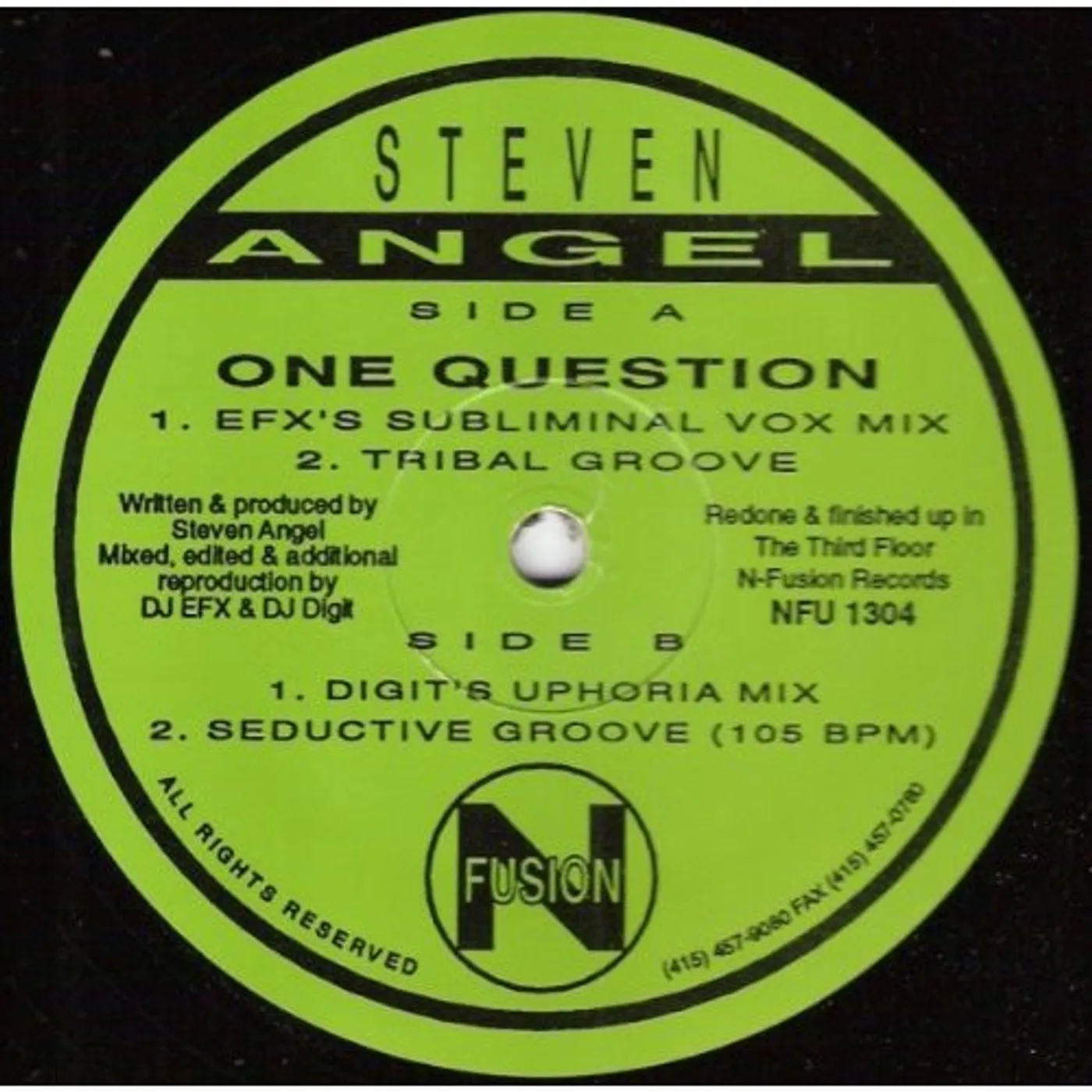 Steven Angel One Question Vinyl Record