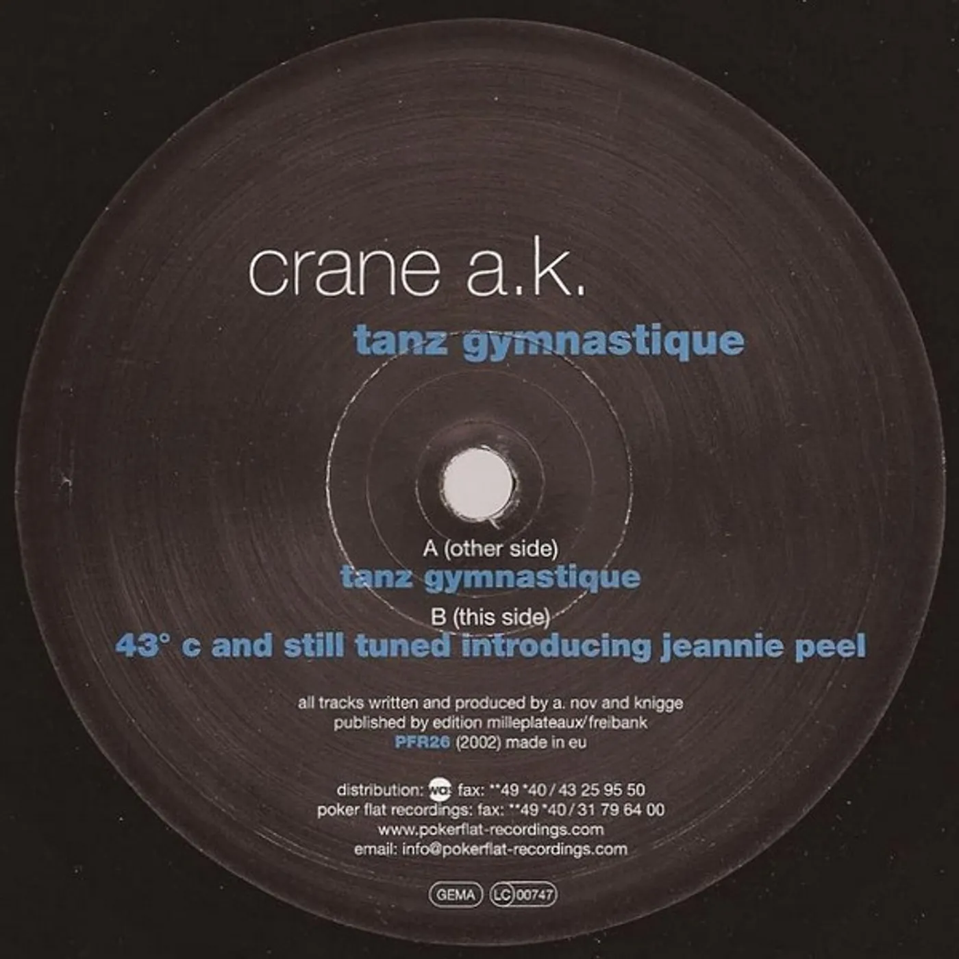 Crane a.k. TANZ GYMNASTIQUE Vinyl Record