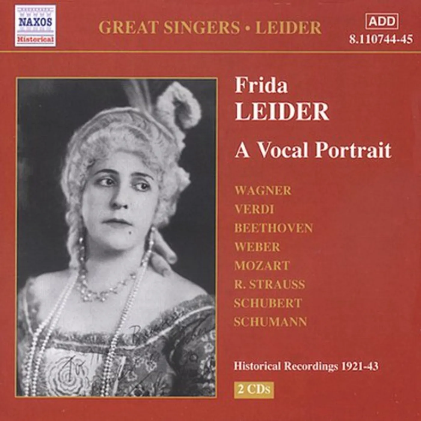 GREAT SINGERS: FRIDA LEIDER A VOCAL PORTRAIT CD