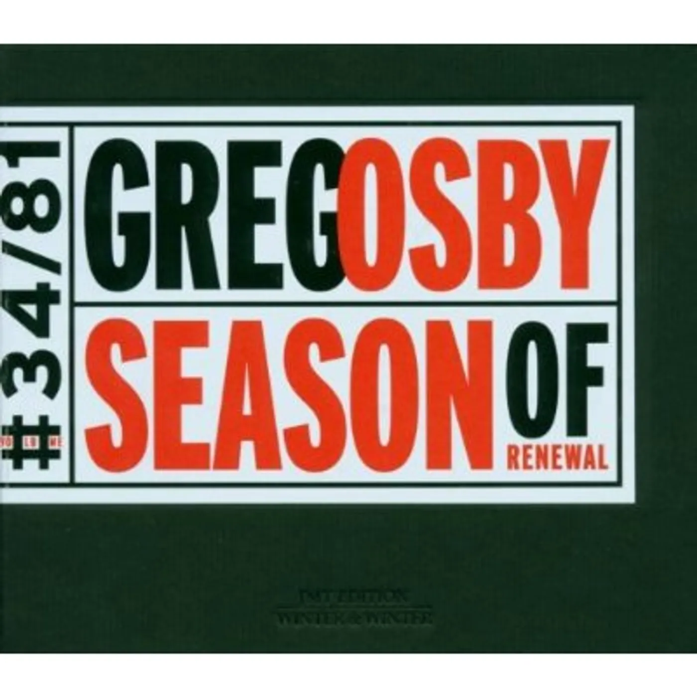 Greg Osby SEASON OF RENEWAL CD