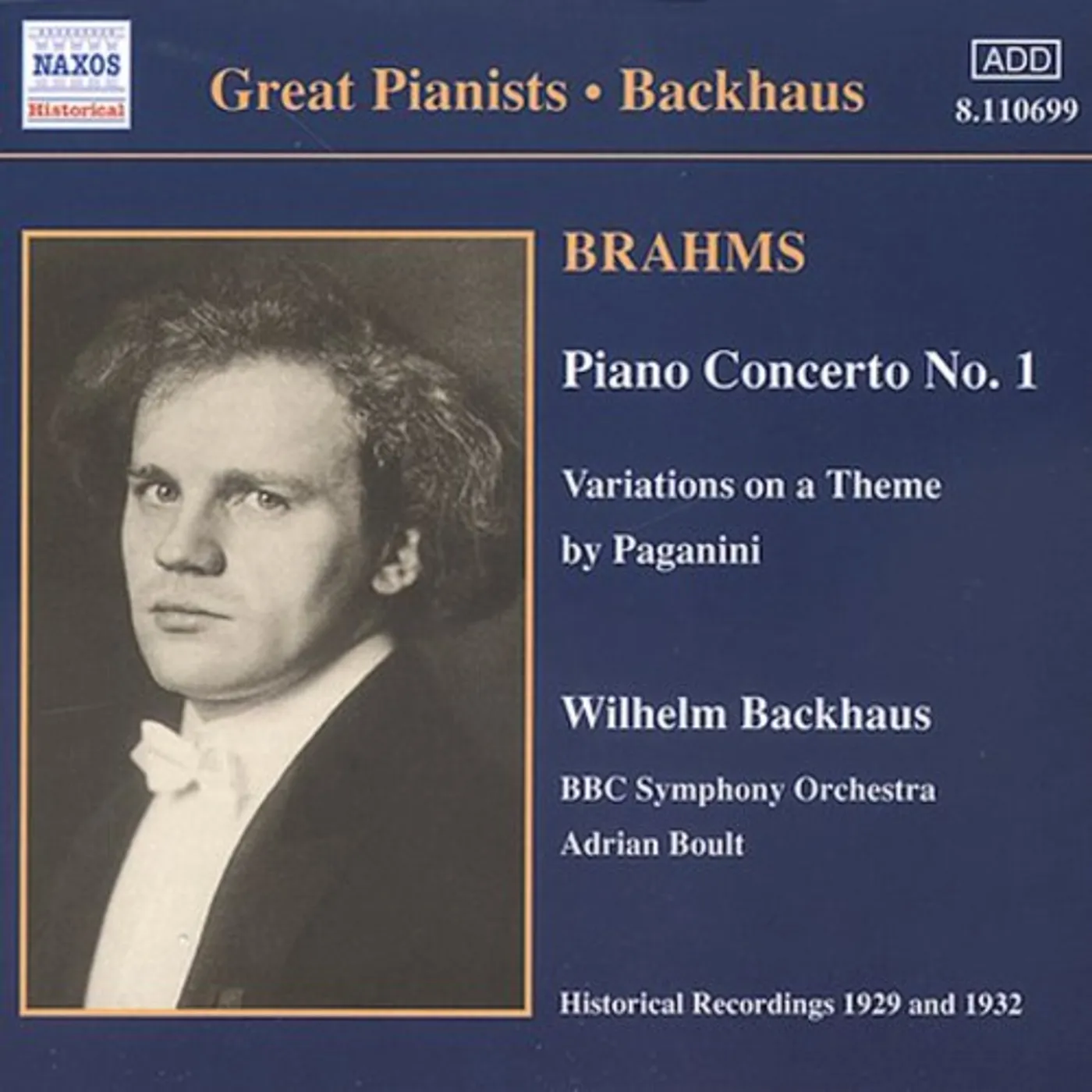 GREAT PIANISTS: WILHELM BACKHAUS CD