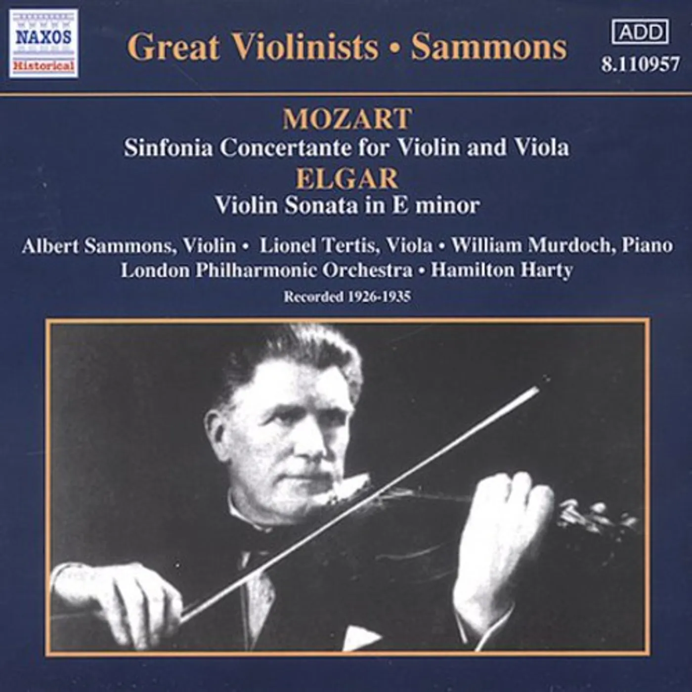 GREAT VIOLINISTS: ALBERT SAMMONS CD