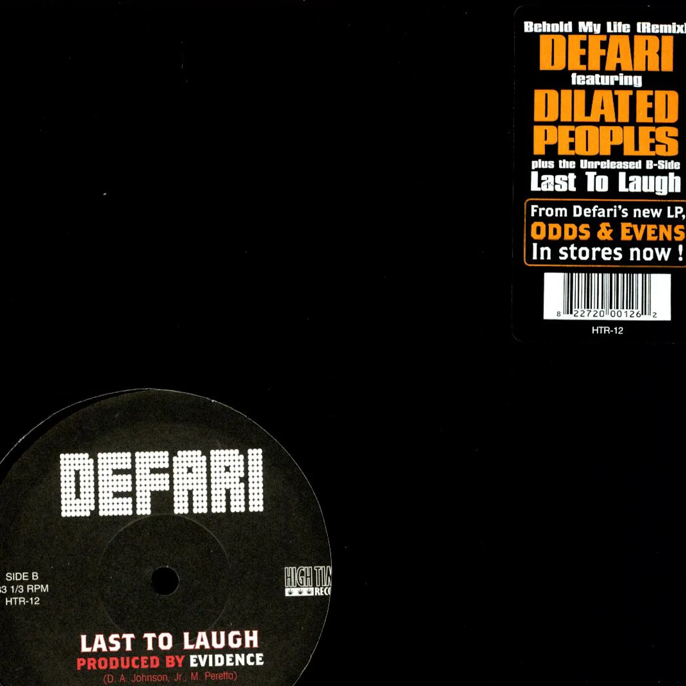 Defari BEHOLD MY LIFE / EXTRA THUMP Vinyl Record
