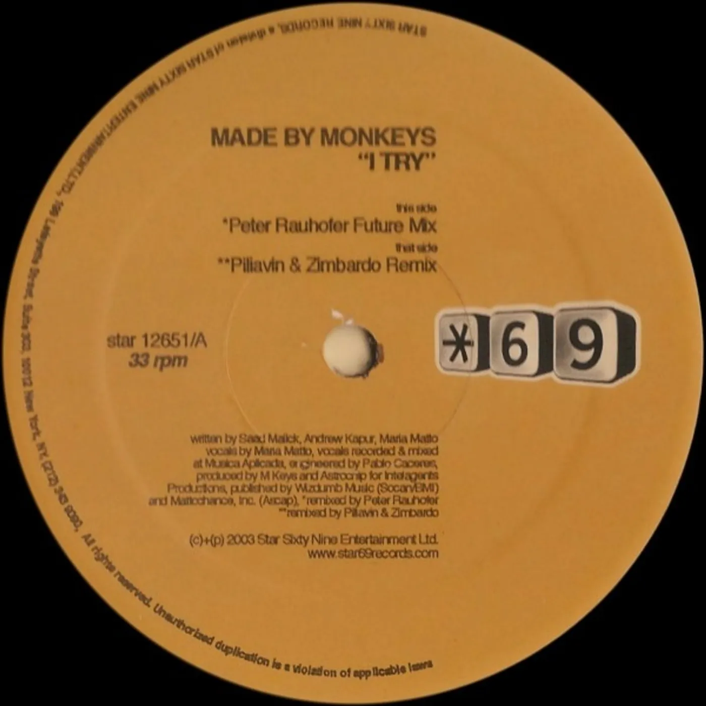 Made By Monkeys I Try Vinyl Record