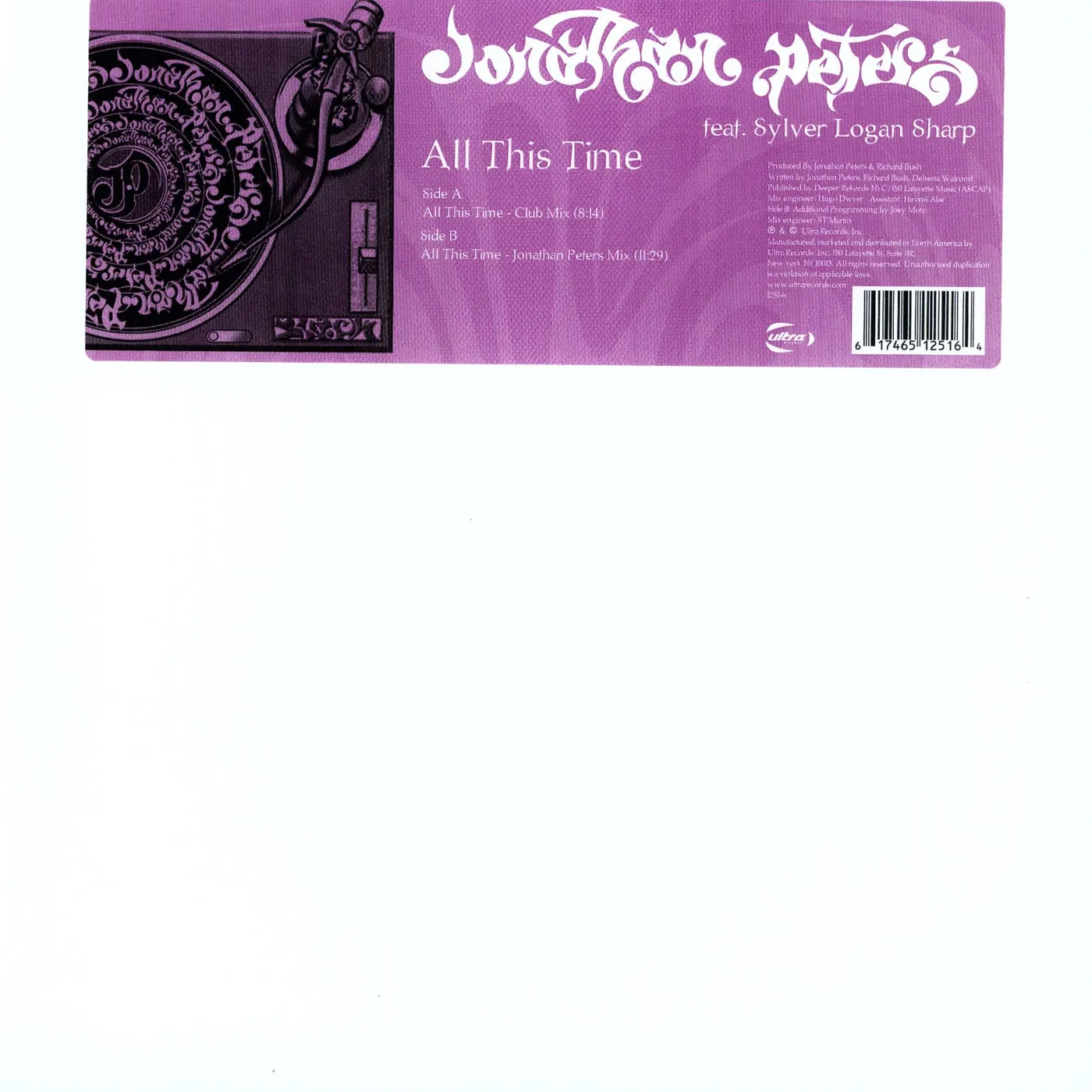 Jonathan Peters ALL THIS TIME (X2) Vinyl Record