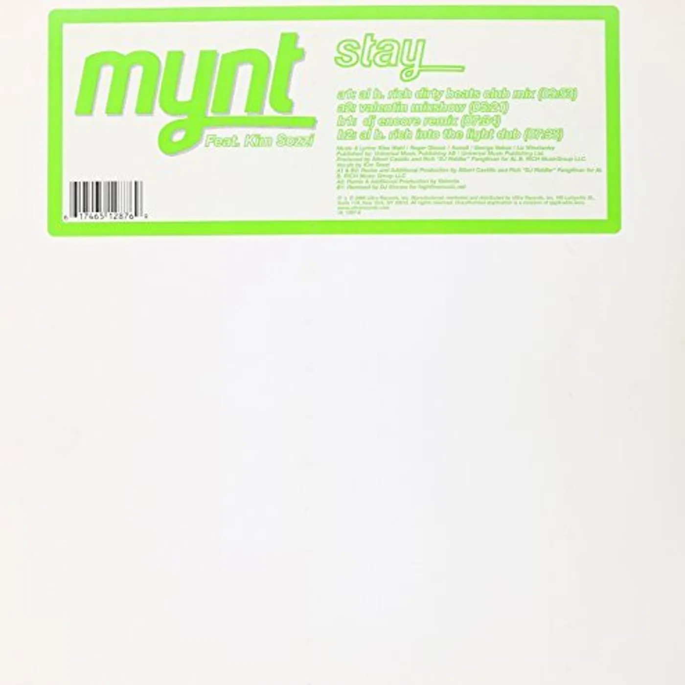 Kim Mynt / Sozzi Stay Vinyl Record