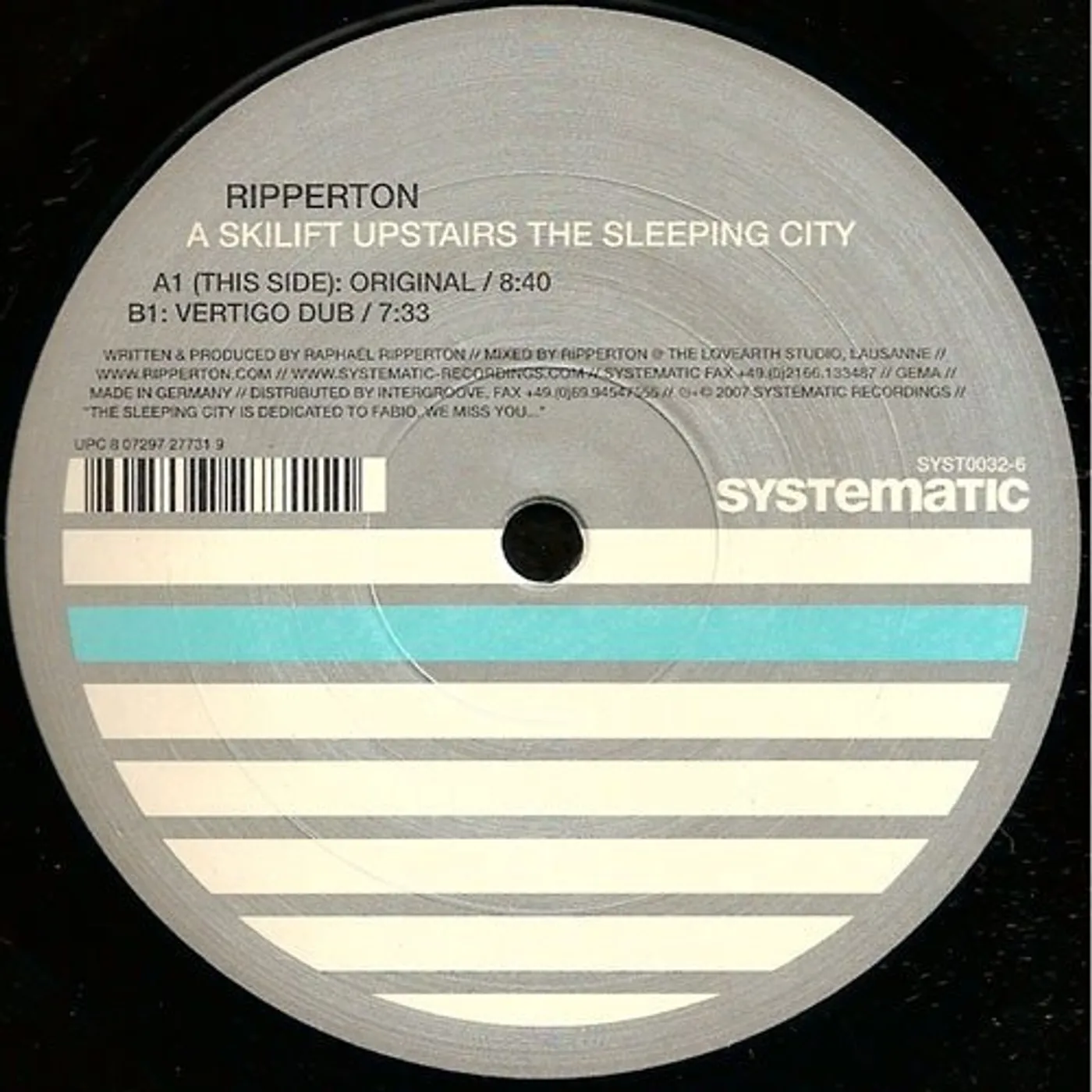 Ripperton SKILIFT UPSTAIR THE SLEEPING CITY Vinyl Record