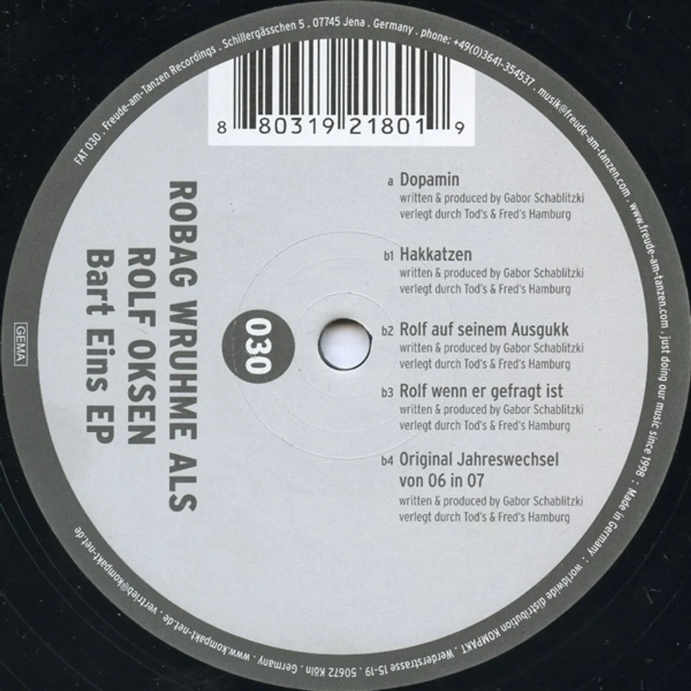 Rolf Oksen BART EINS EP Vinyl Record