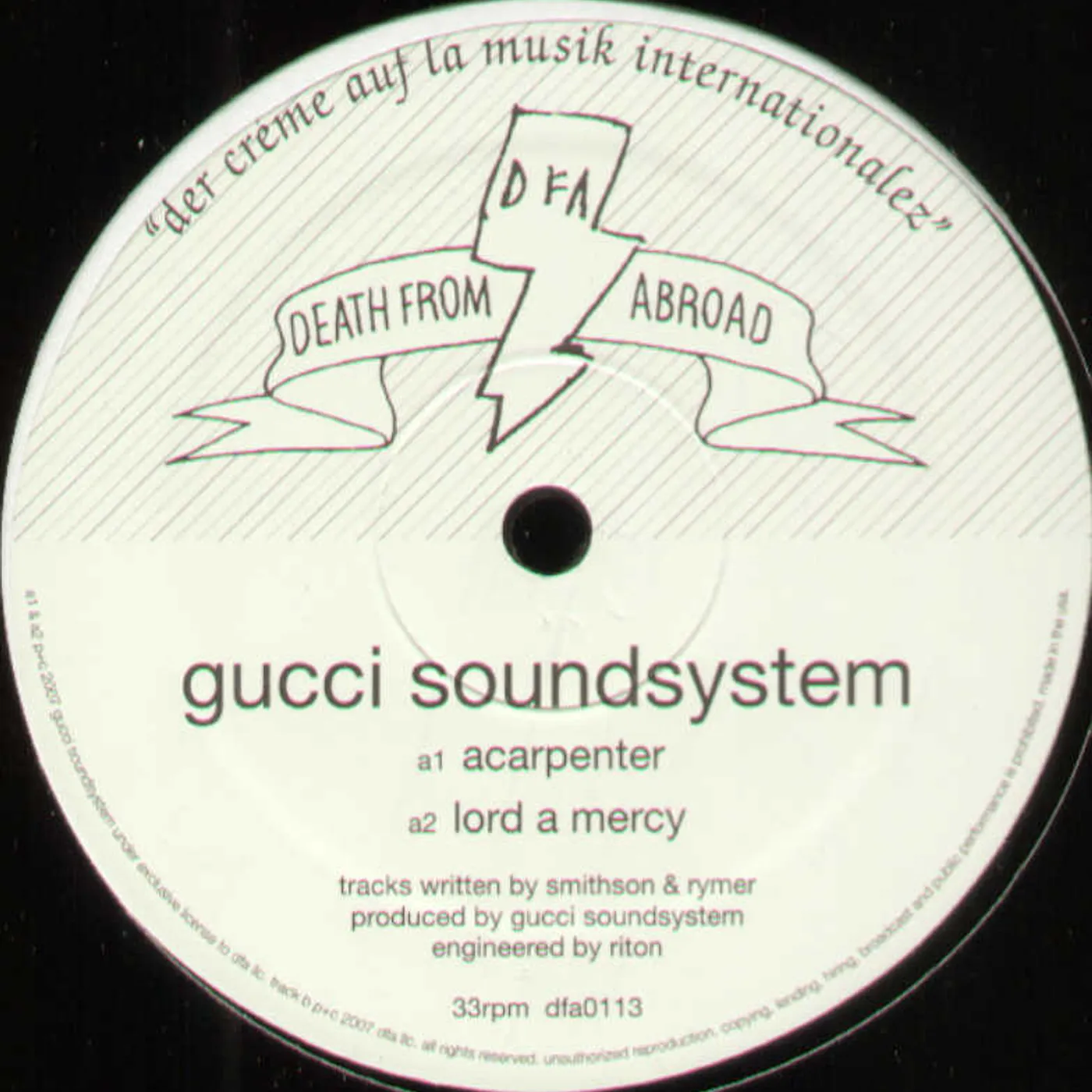Gucci Soundsystem ACARPENTER Vinyl Record