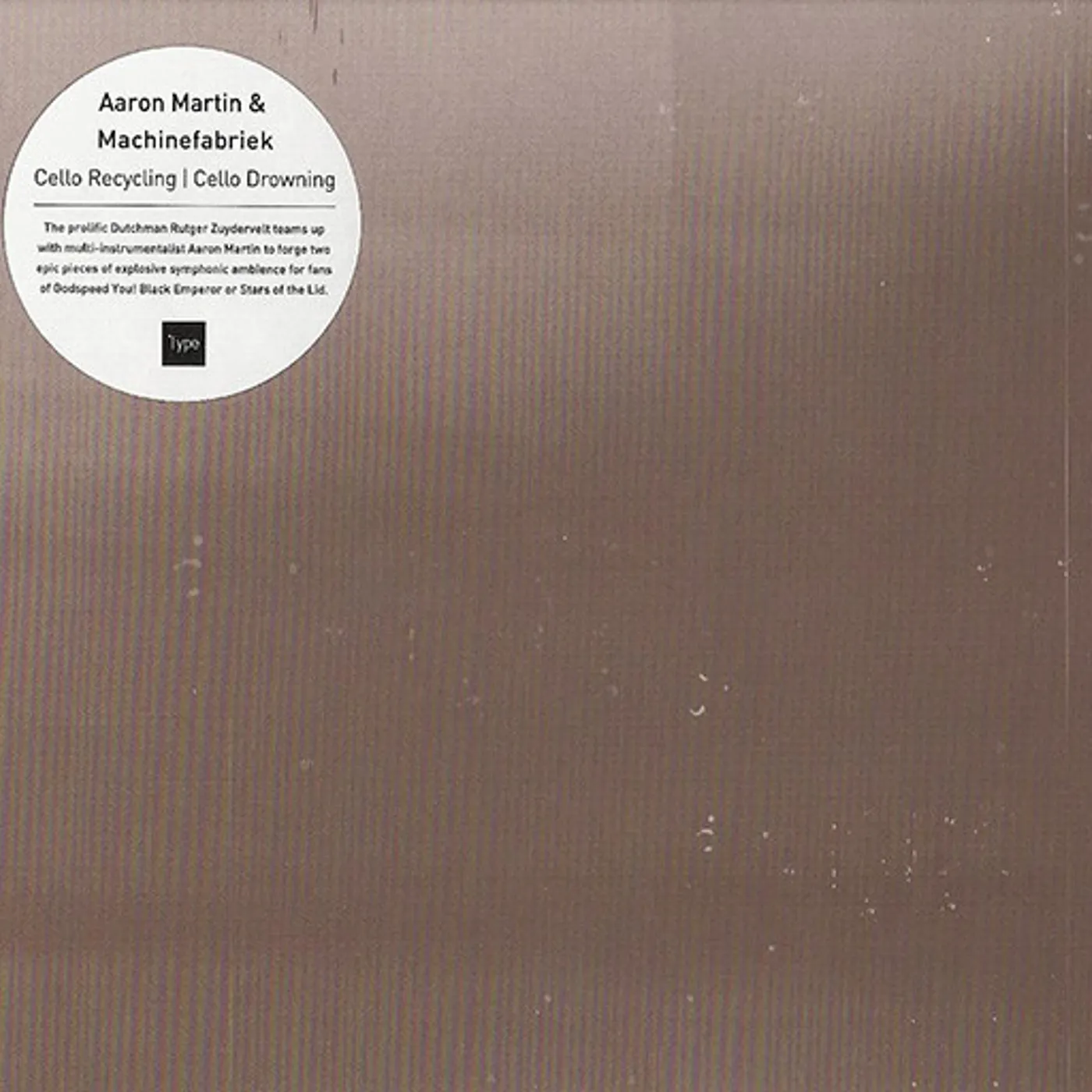 Aaron Martin & Machinefabriek CELLO RECYCLING / CELLO DROWINING Vinyl Record